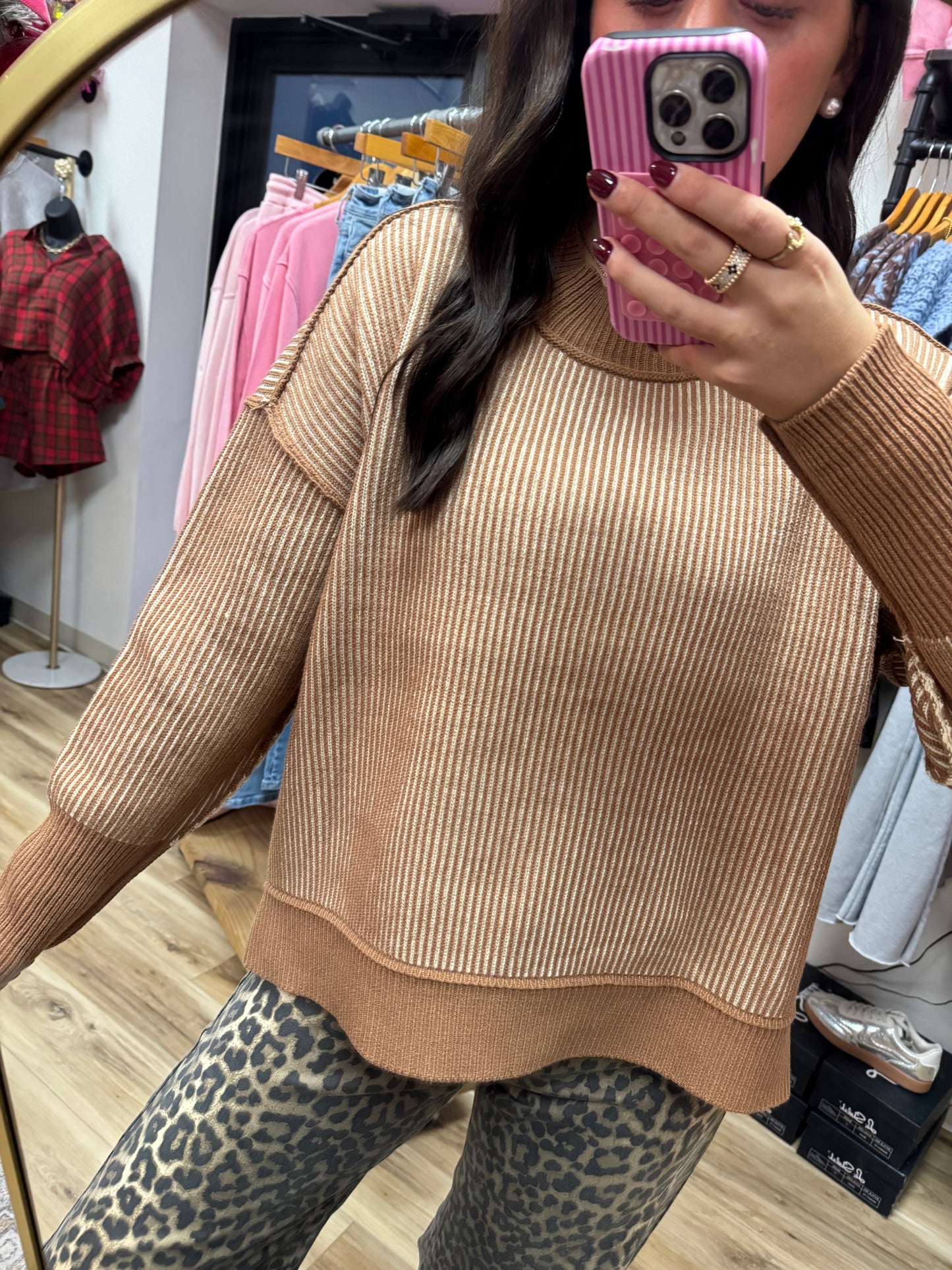 Toasted Latte Knit Top
