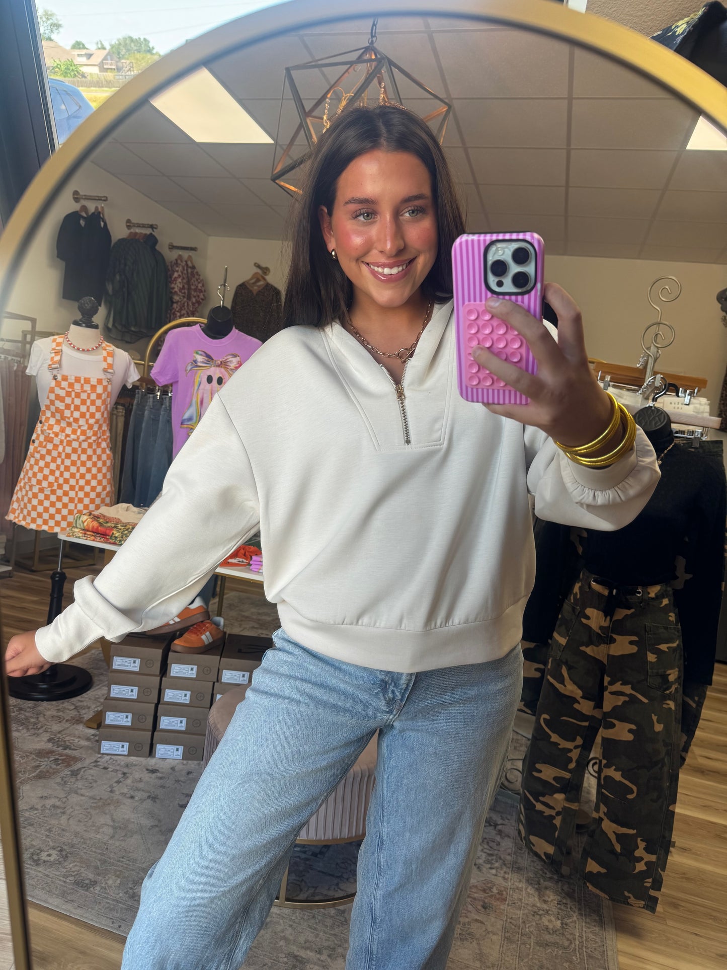 Beige Half Zip