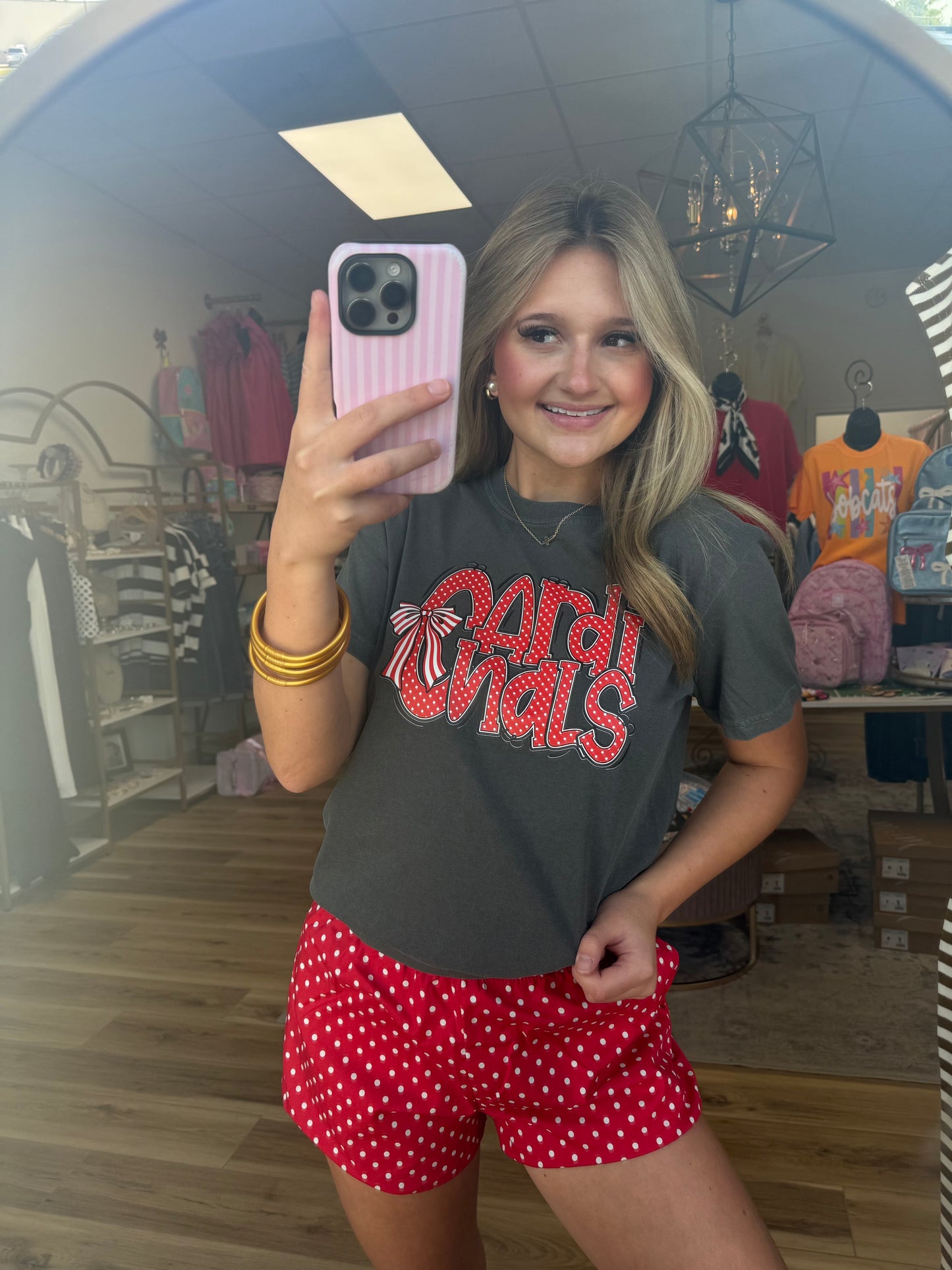 Gray/Red Cardinals Gameday Tee