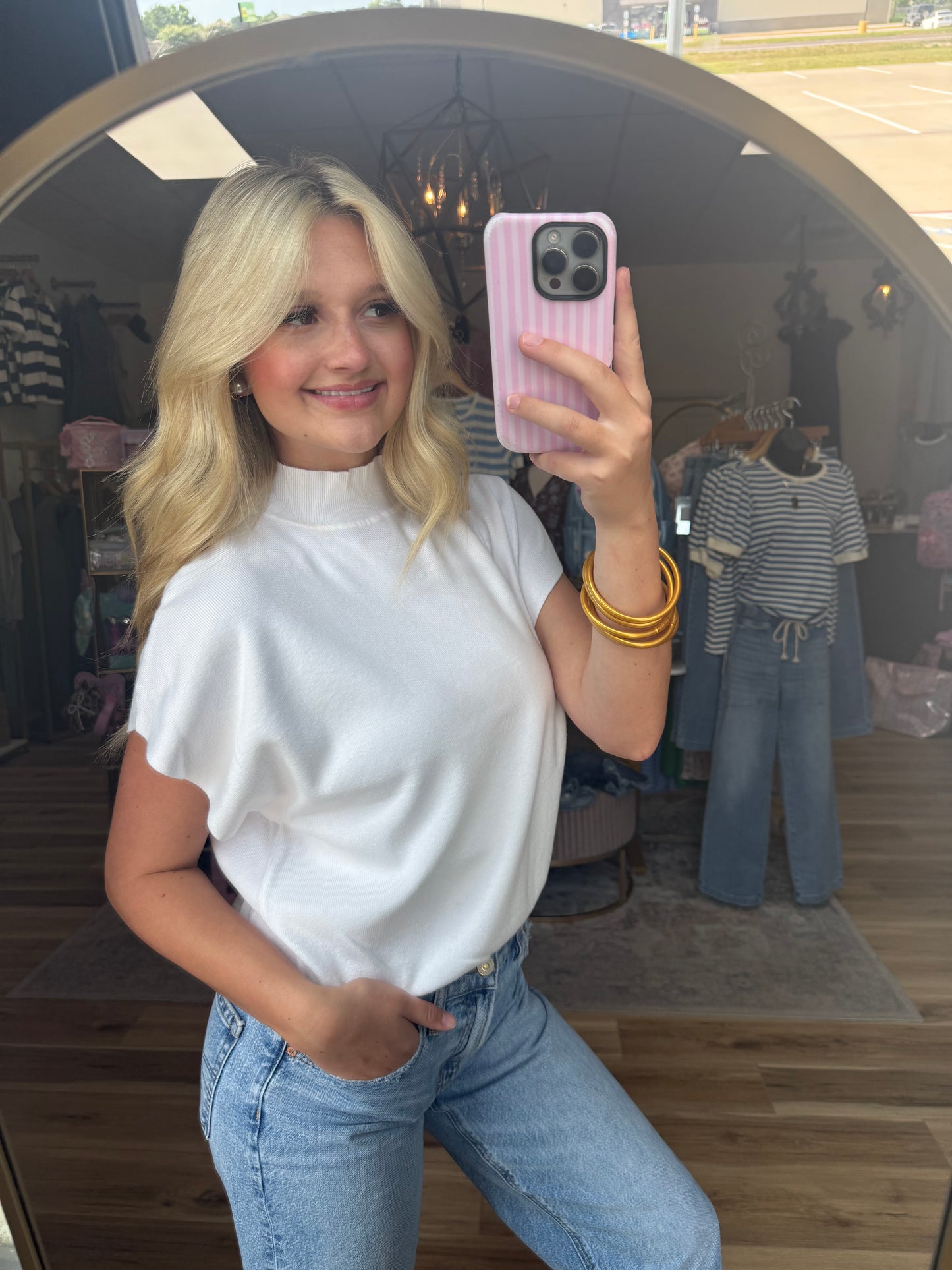 The White Mock Neck Shirt