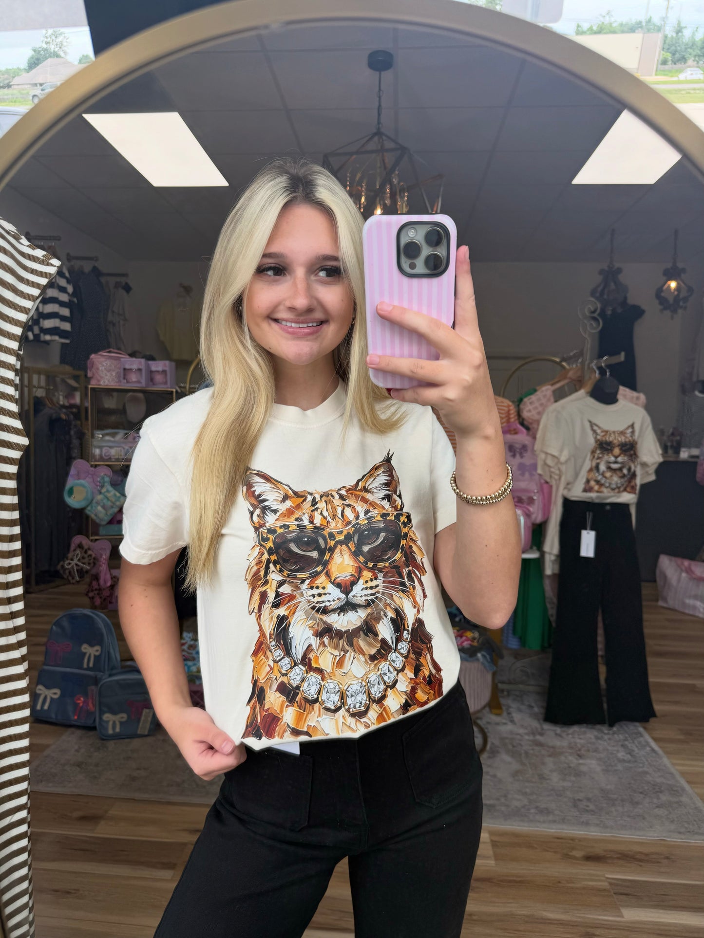 Jeweled Bobcat Tee
