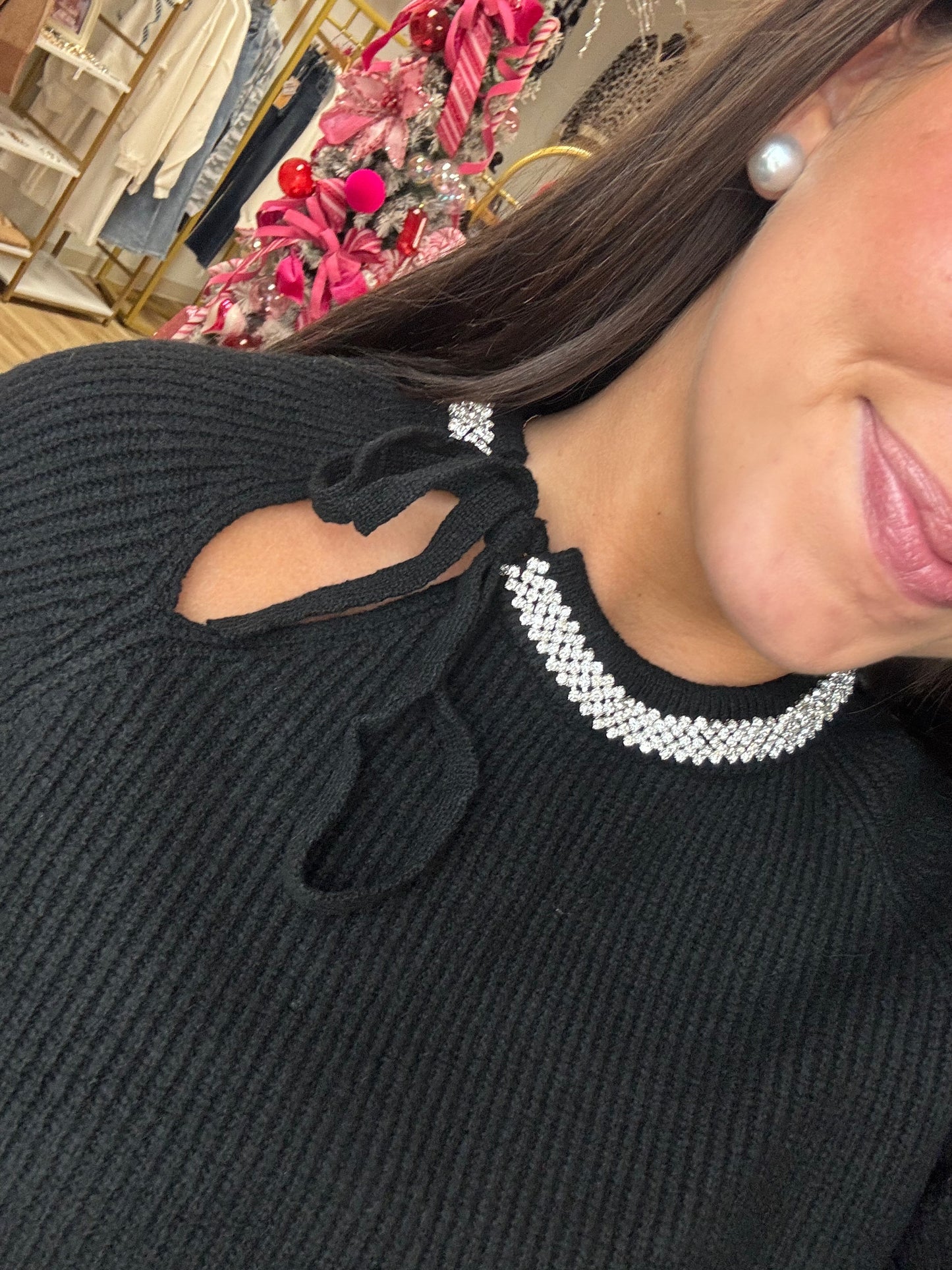 Midnight Bow Slit Top