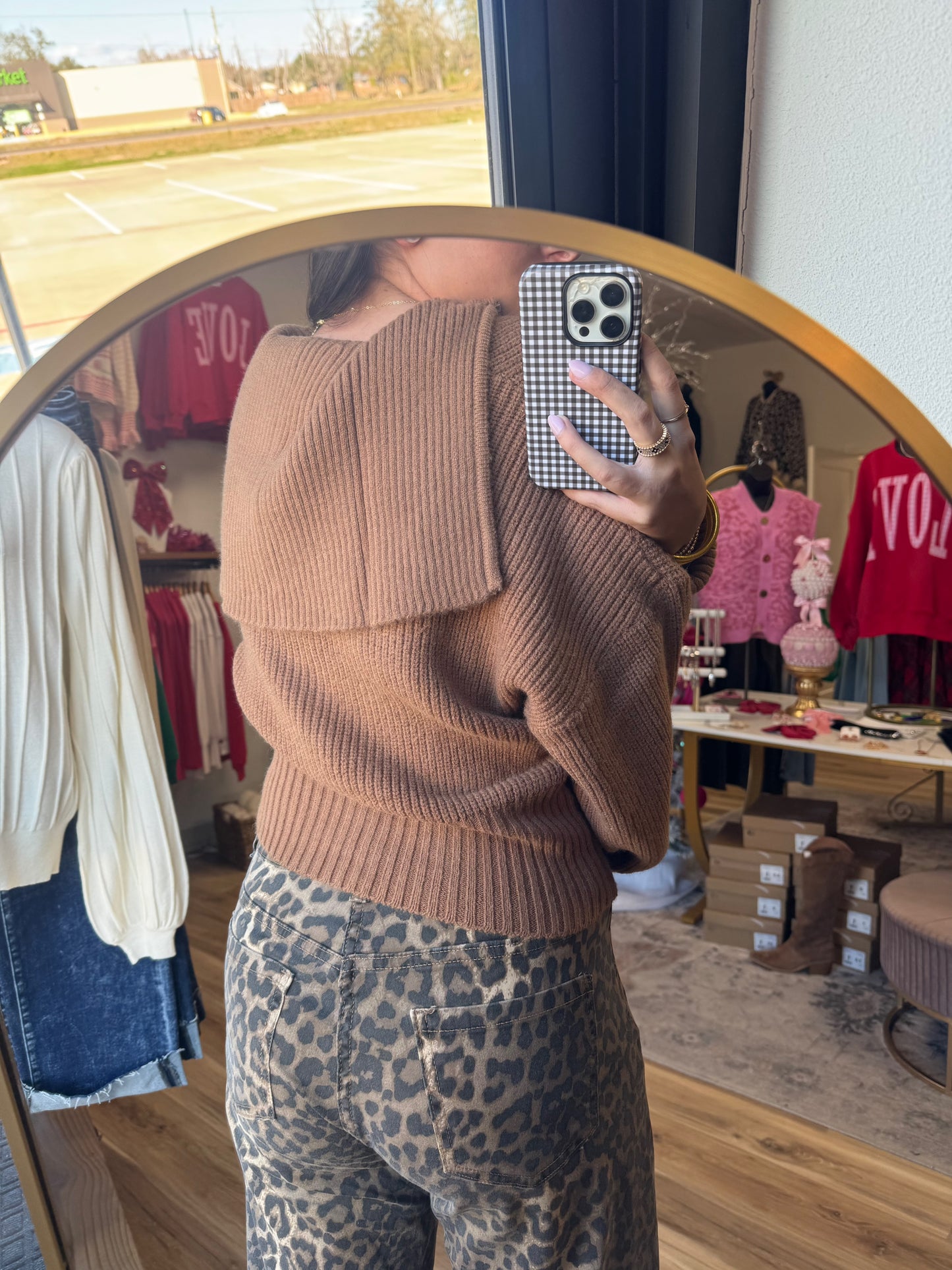 Two Way Zipper Sweater (brown)