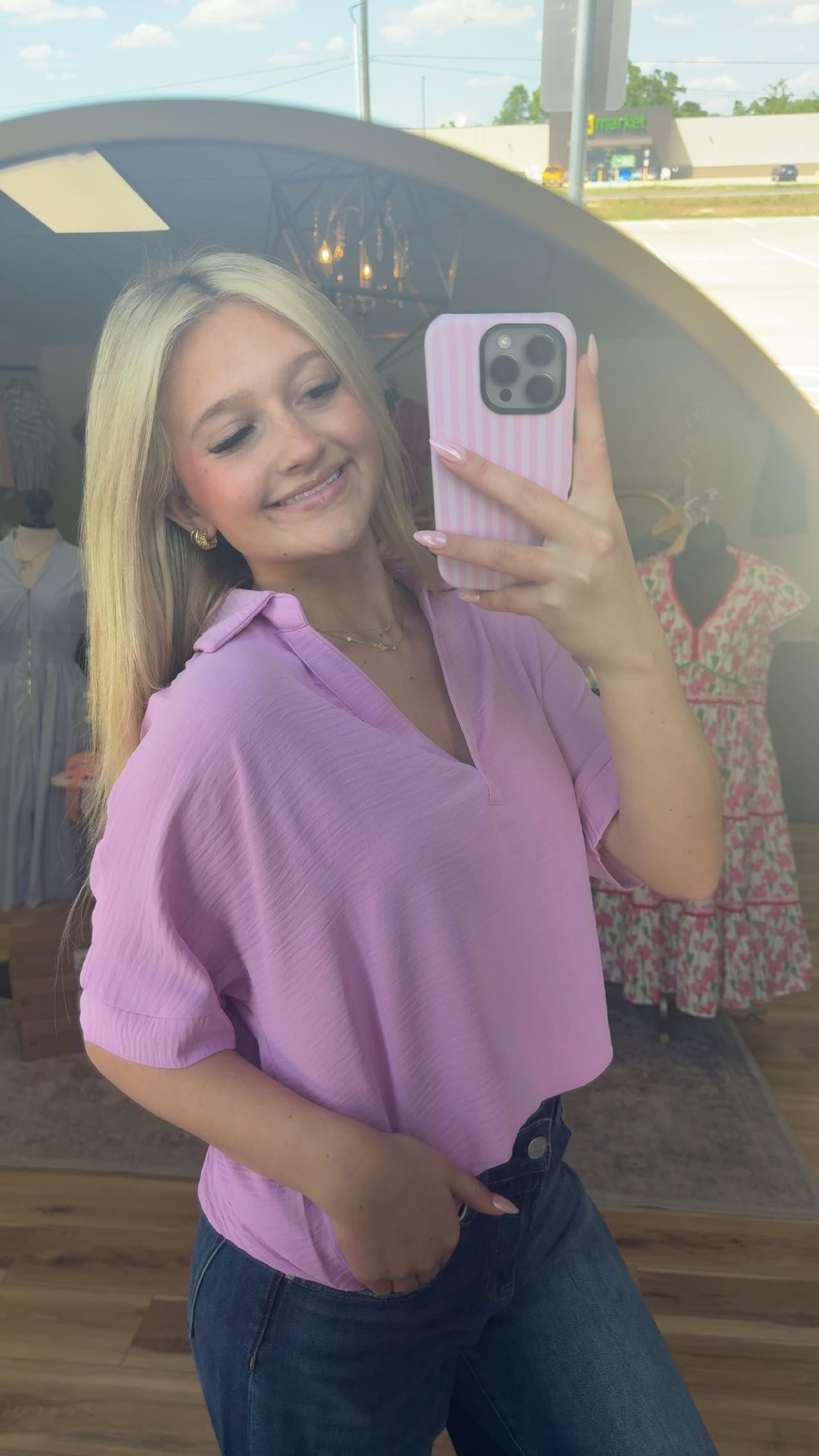 Purple Collared Top