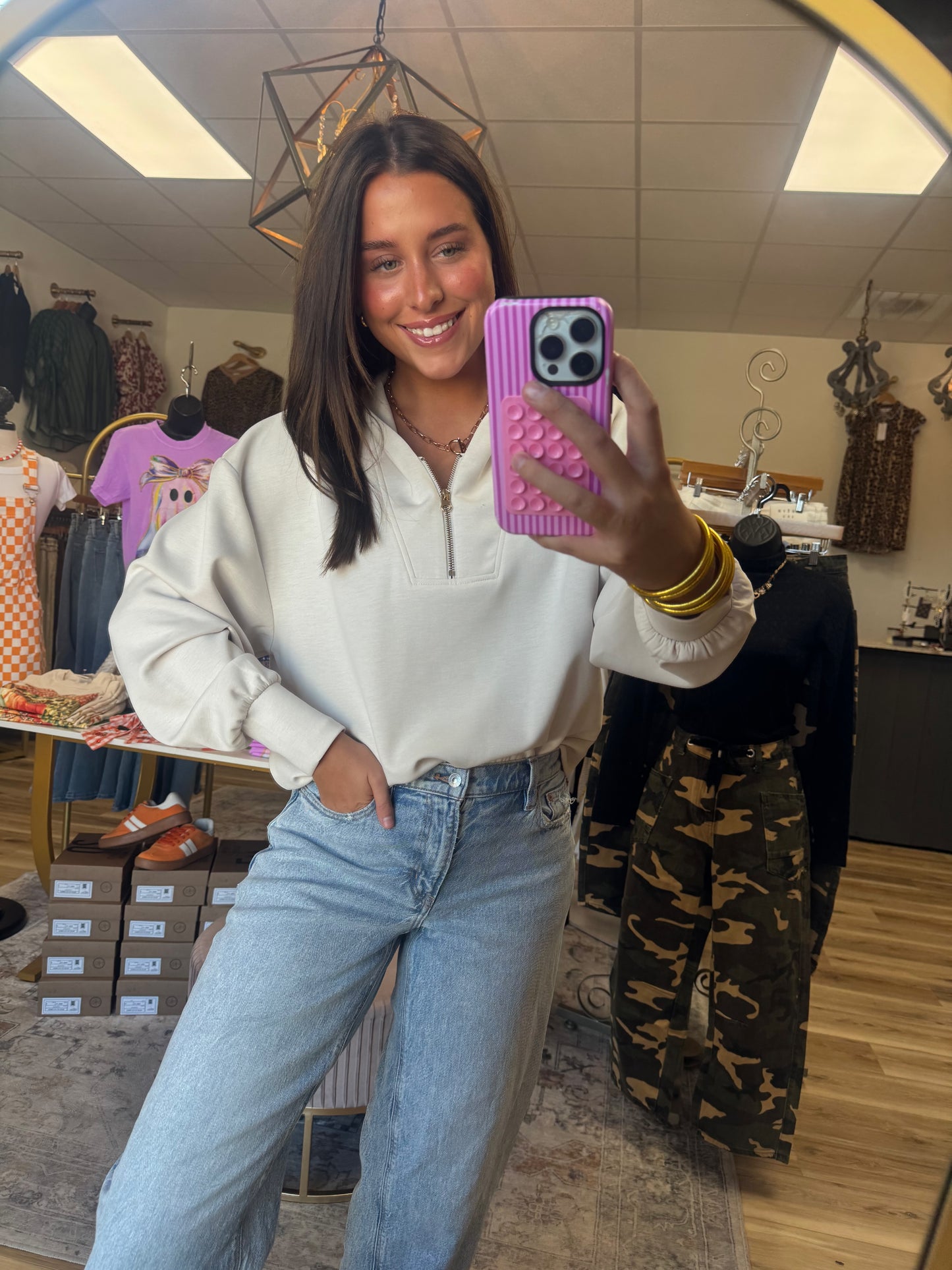 Beige Half Zip