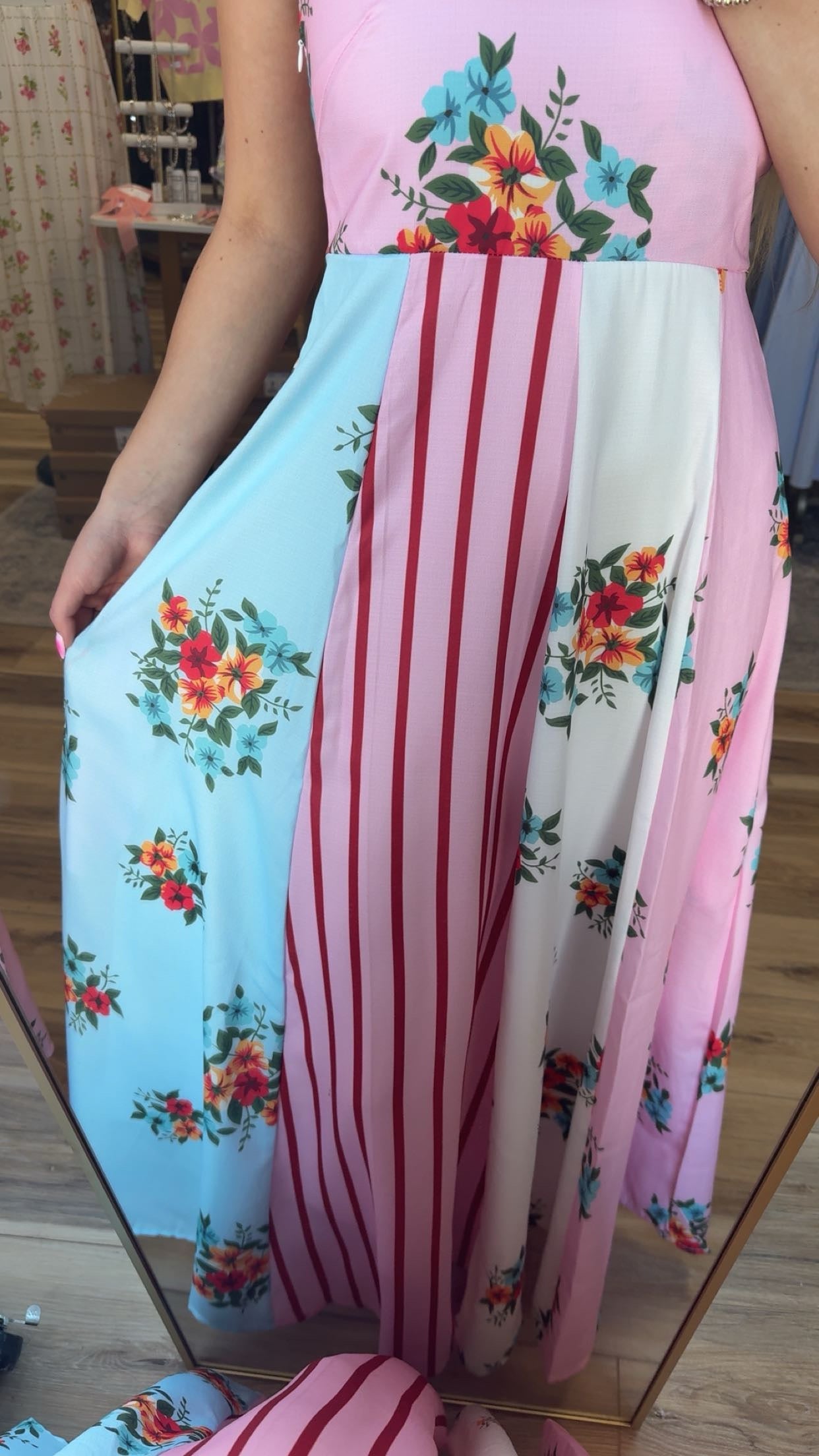 Floral/Stripe Spring Maxi