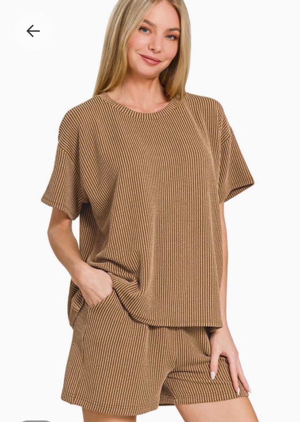Camel Ribbed Set