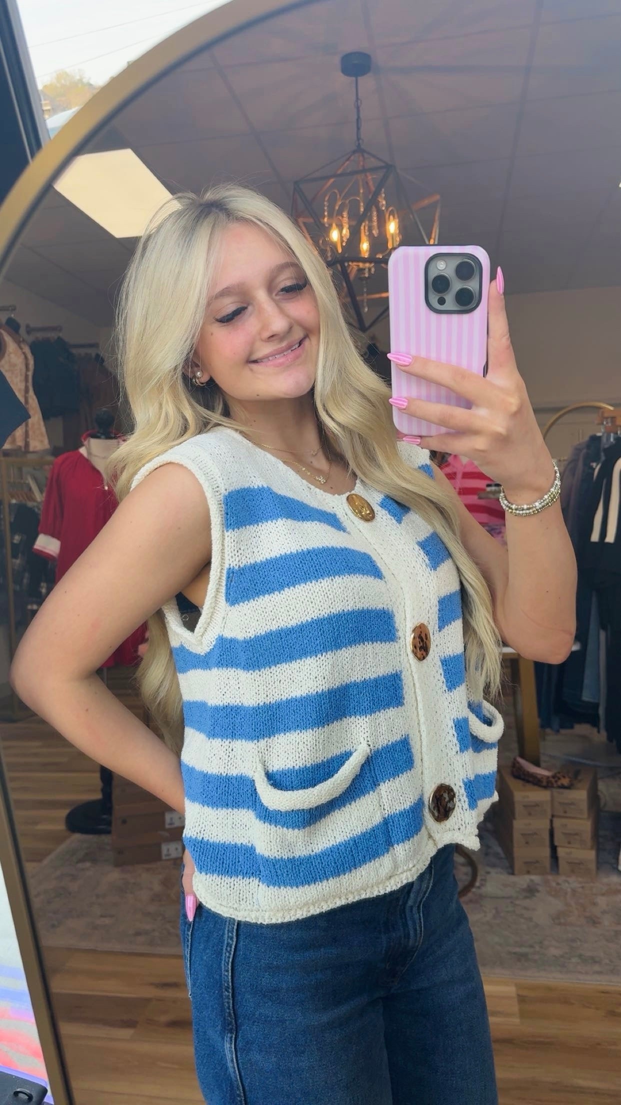 Blue Spring Stripe Vest