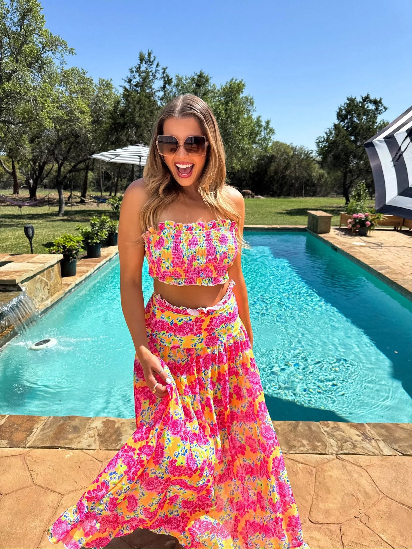 3 PCS Floral Swim Set