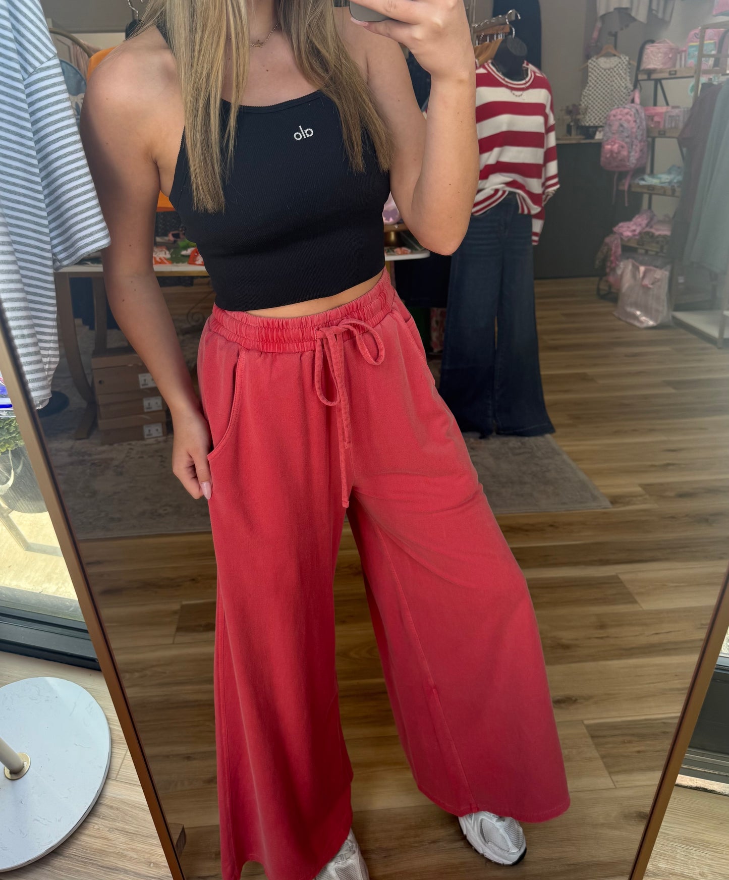Red Wide-leg Sweatpants