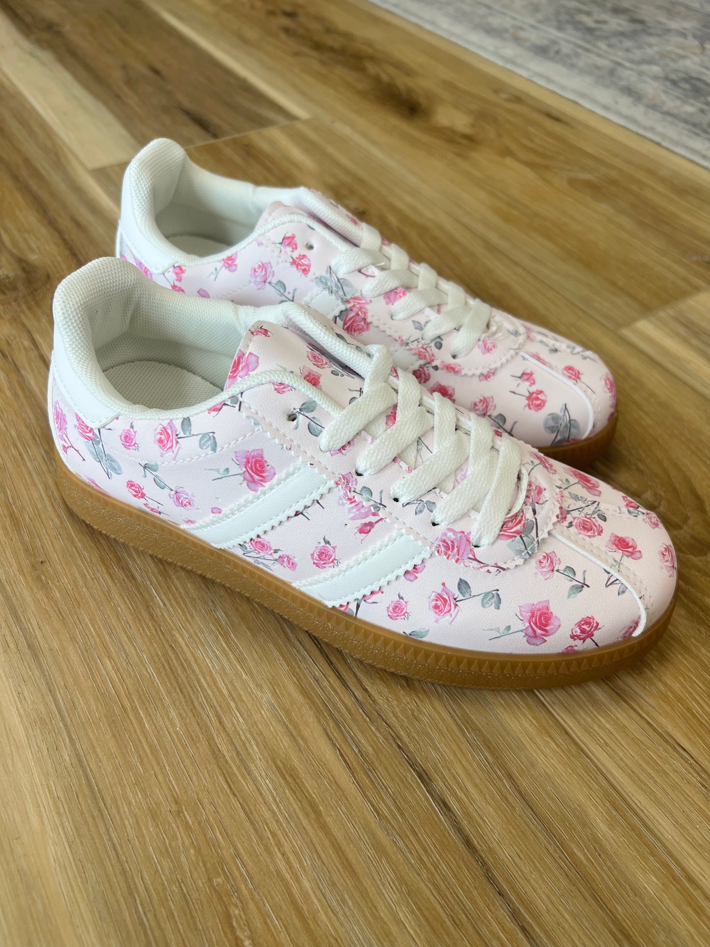 Pink Floral Sneakers