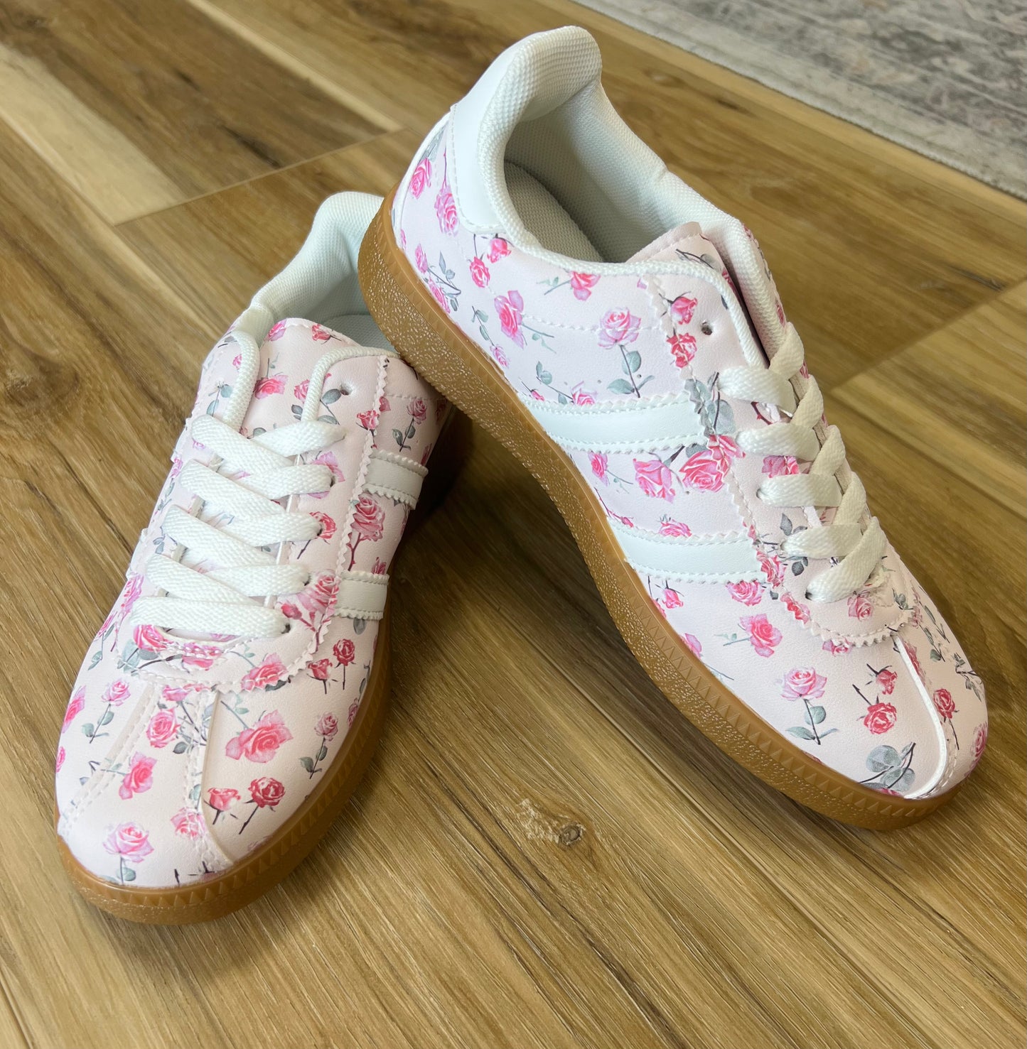 Pink Floral Sneakers