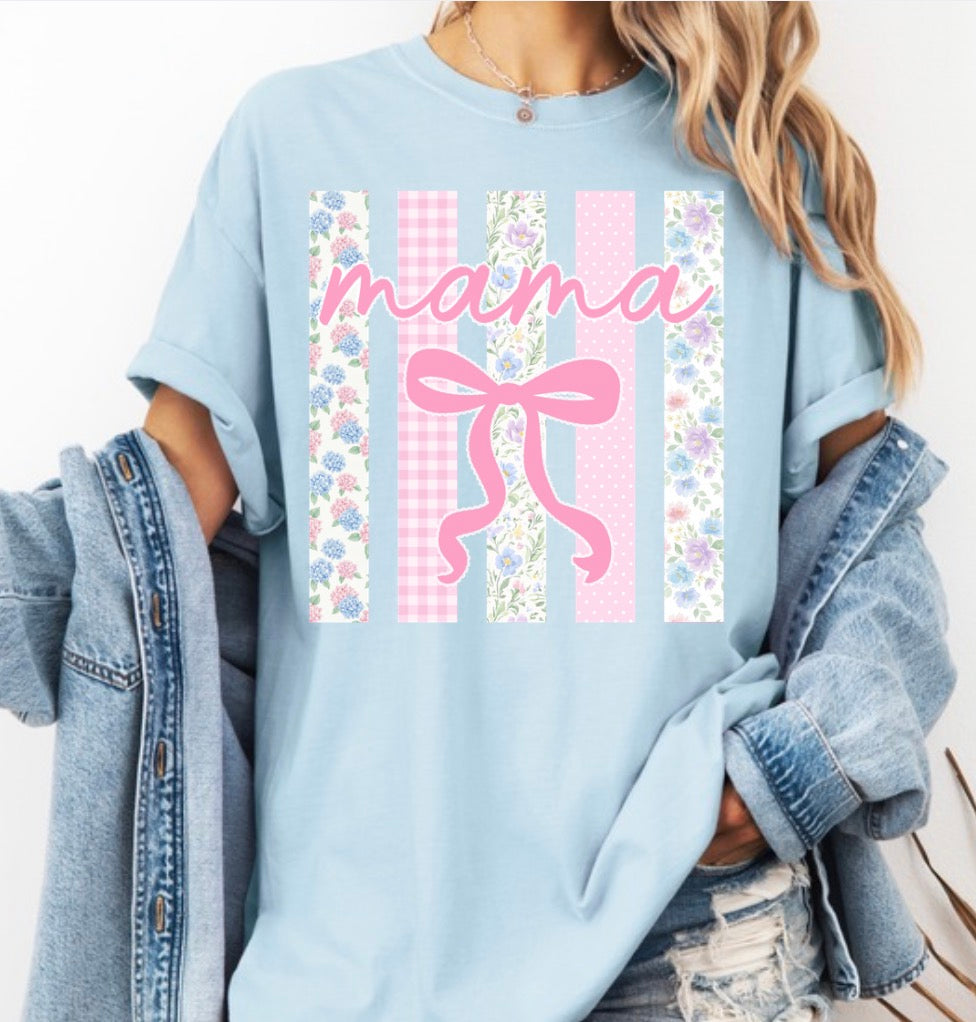 Mama Stripes/Floral Tee