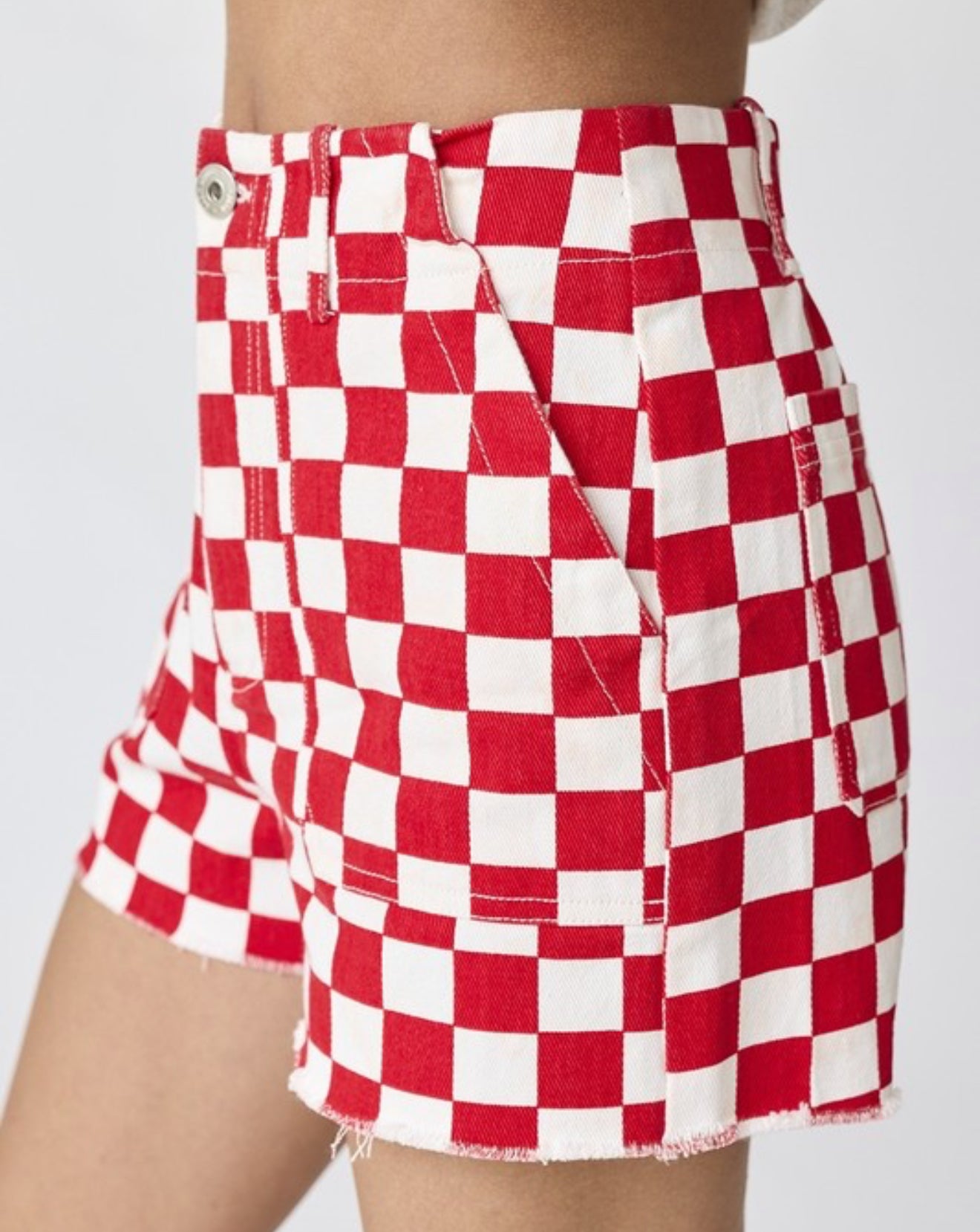 Red Checkered Shorts
