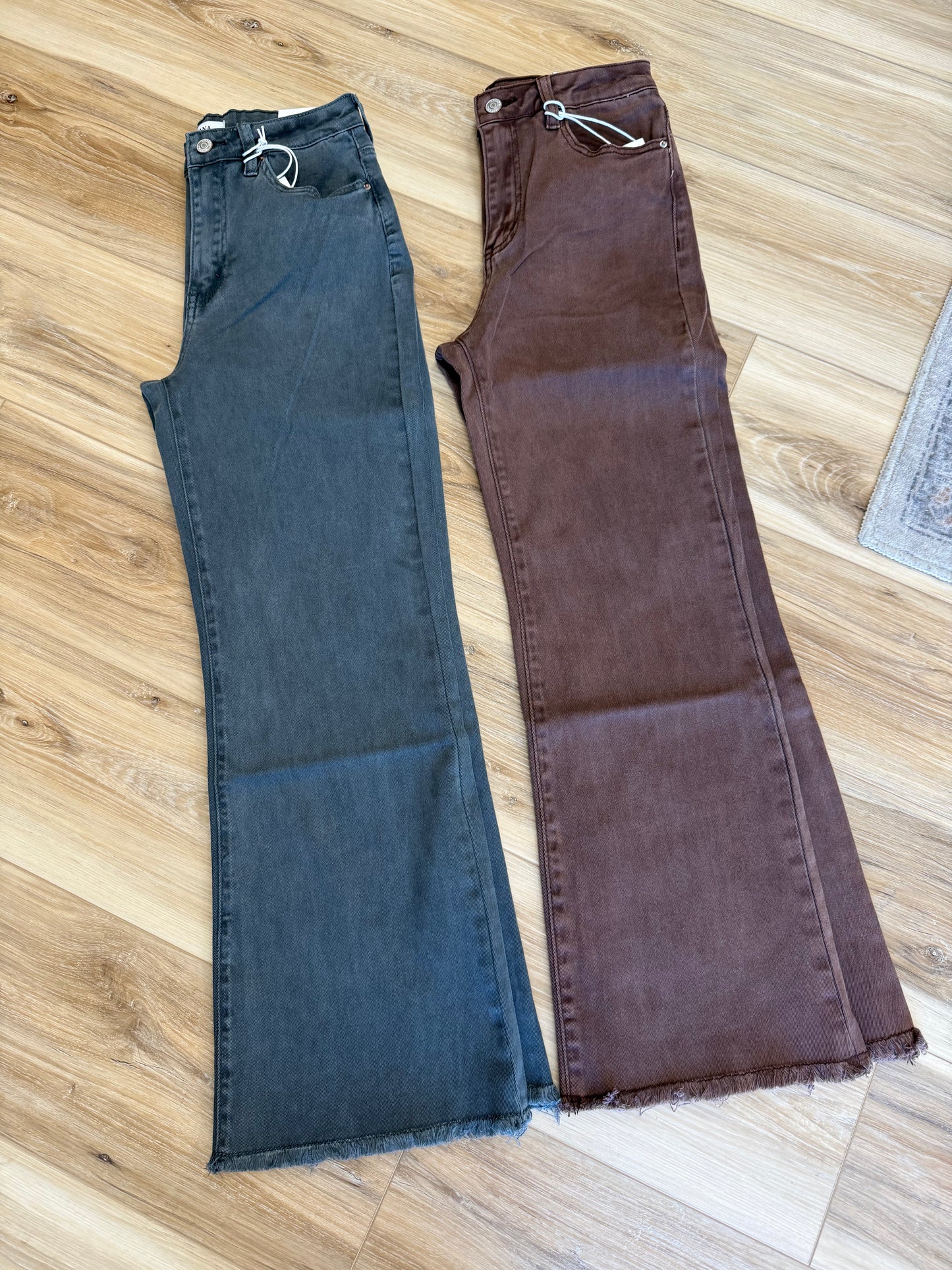 Brown High Waist Frayed Jean