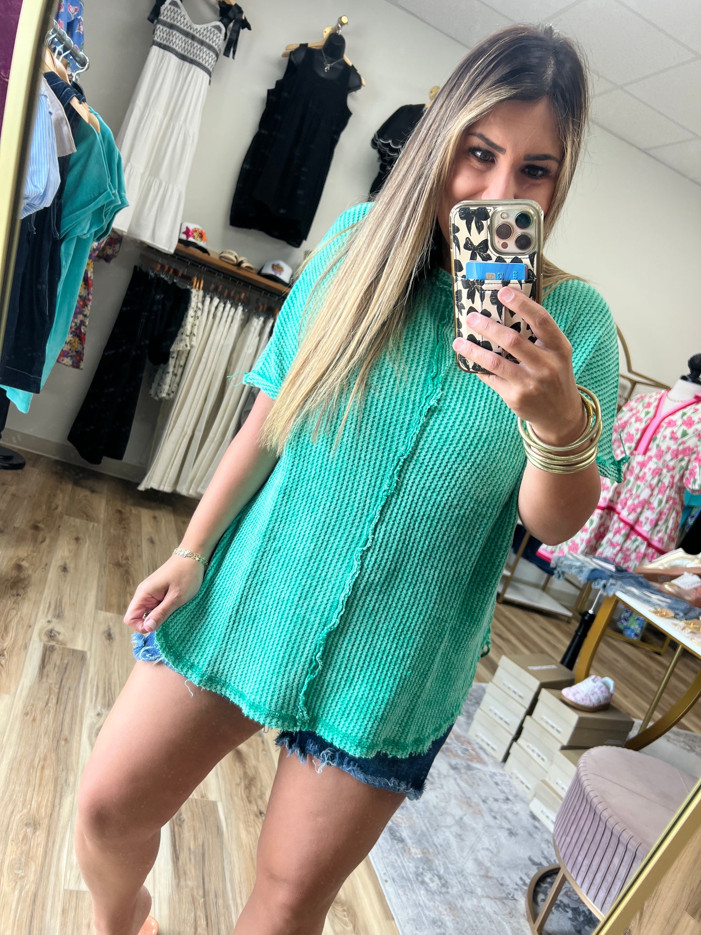 Green Waffle Top