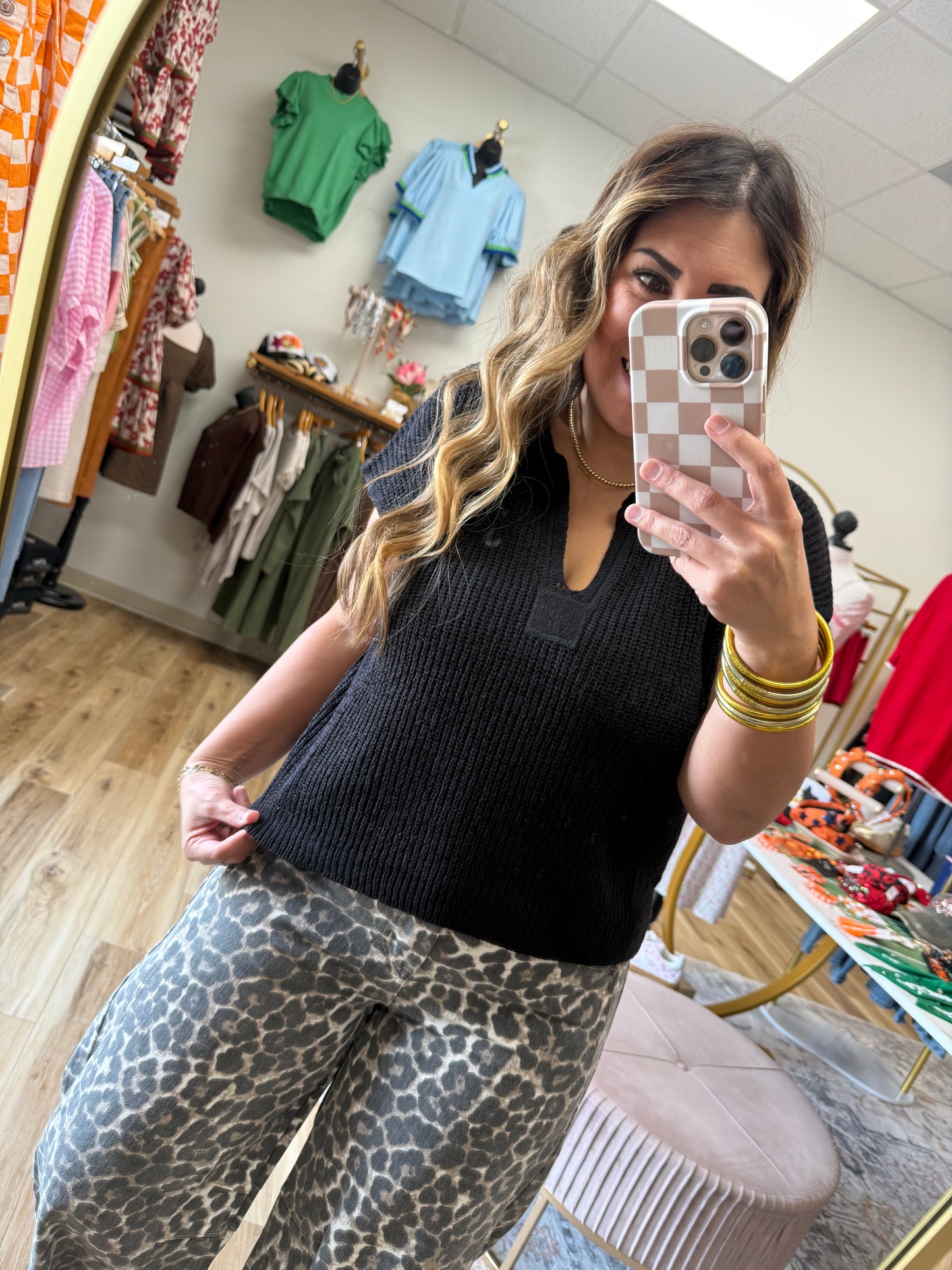 Black Knit Short Sleeve