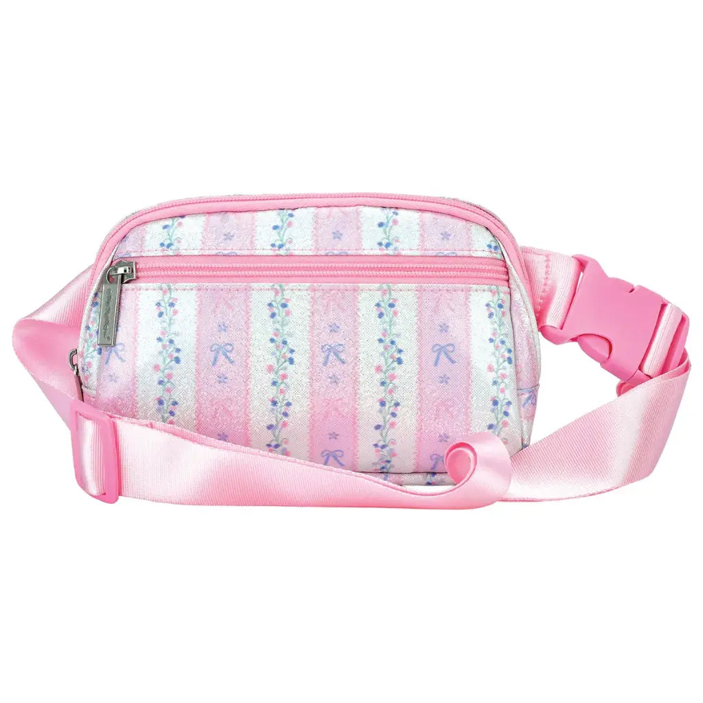 Shimmer Floral Stripes Belt Bag