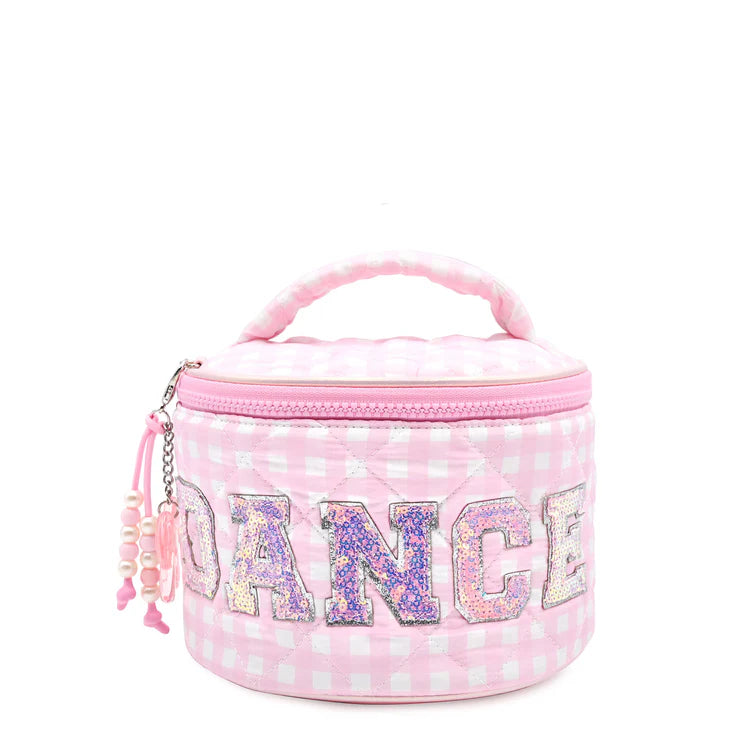DANCE Quilted Gingham Round Glam Bag with Charm