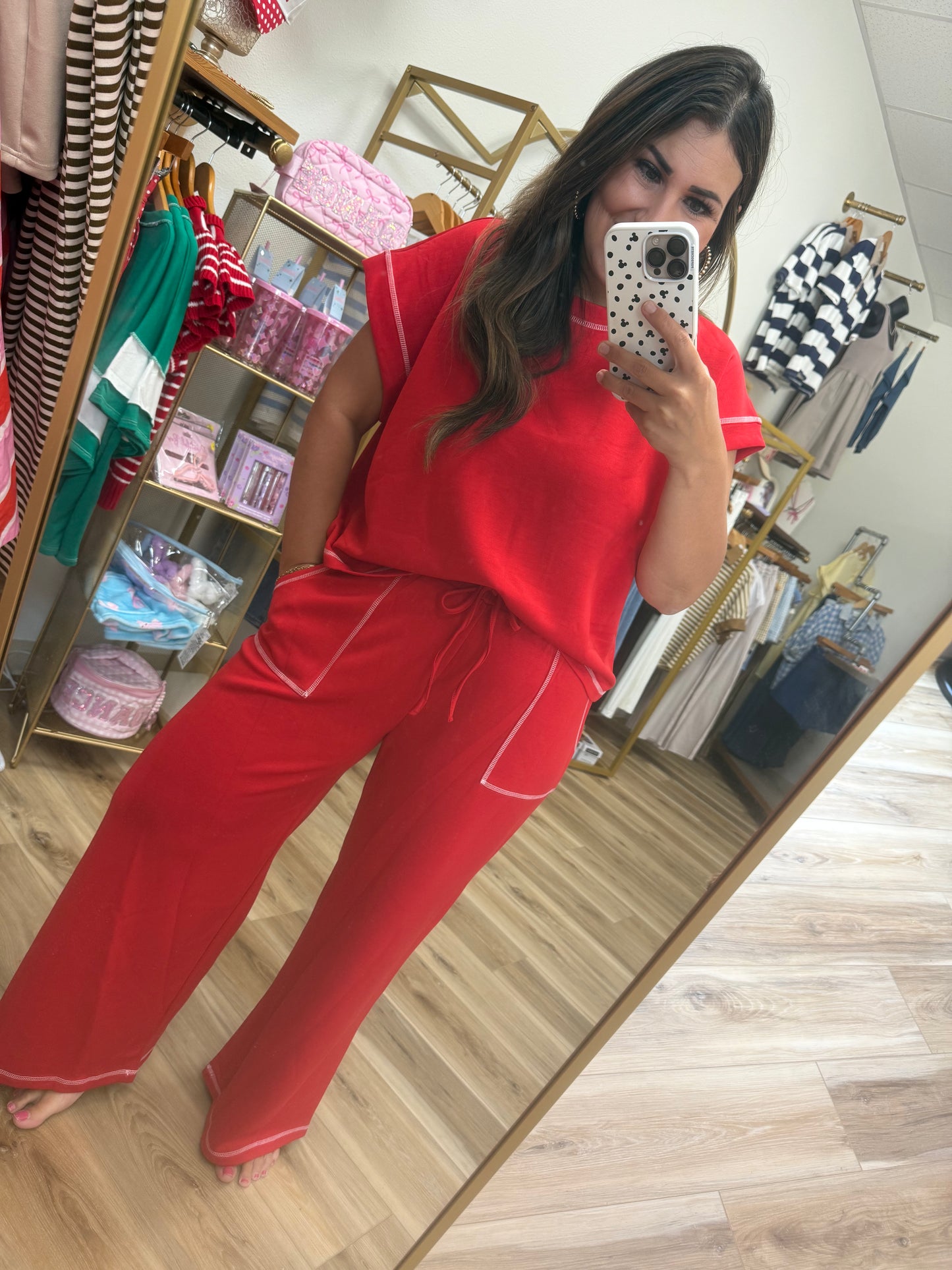Red Pant Set