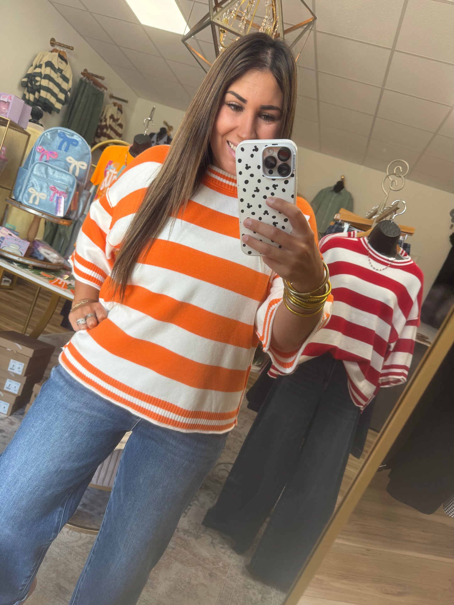 Orange/White Stripe Sweater
