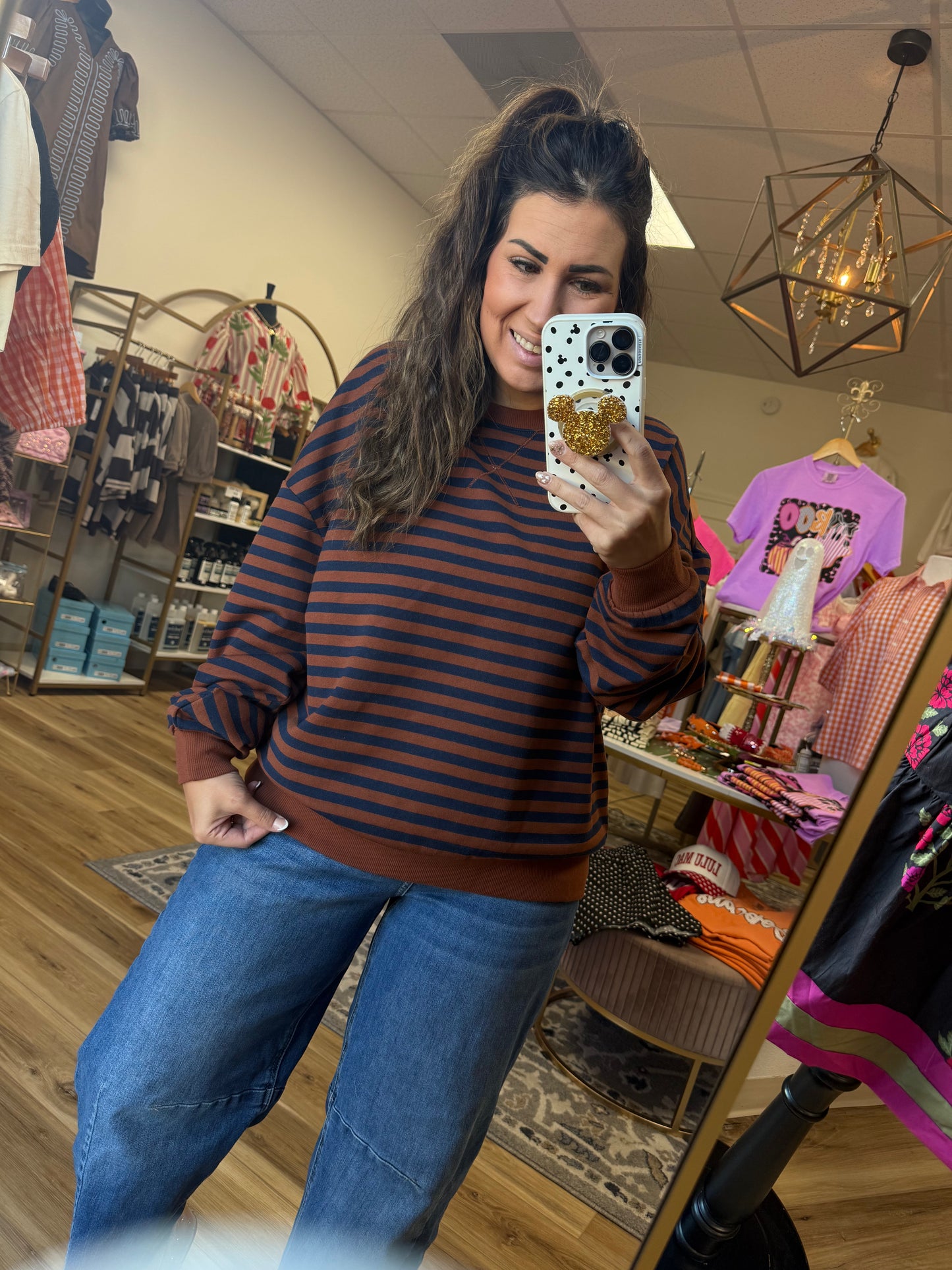 Brown/Navy Stripe LS
