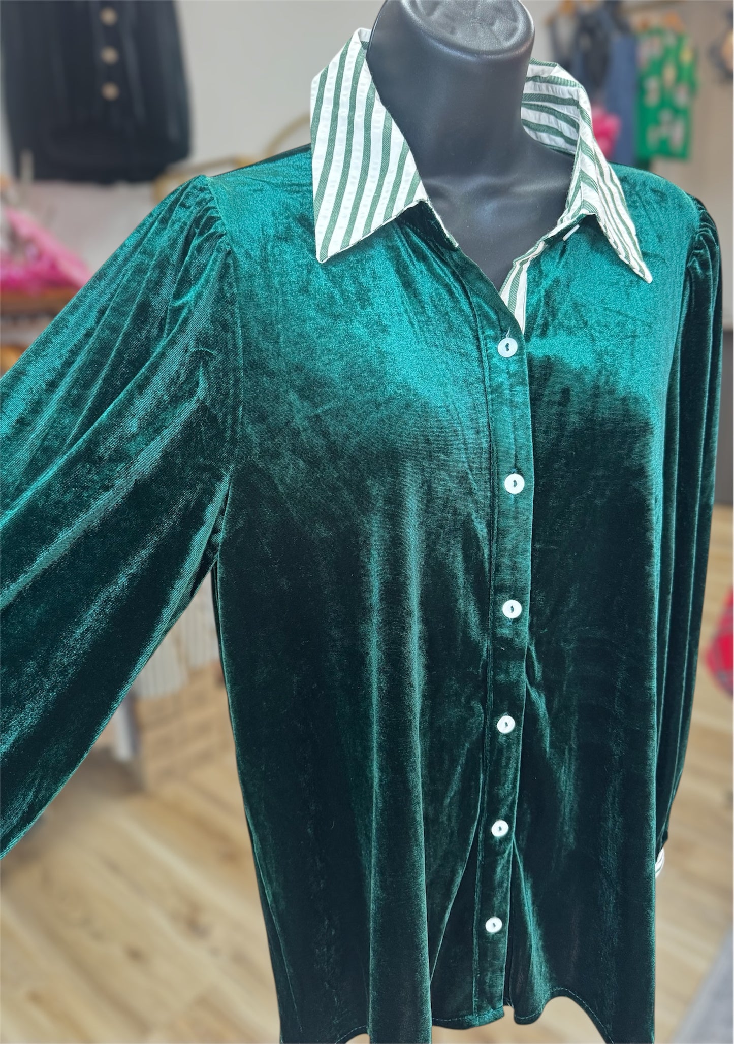 The Velvet Button Up Top