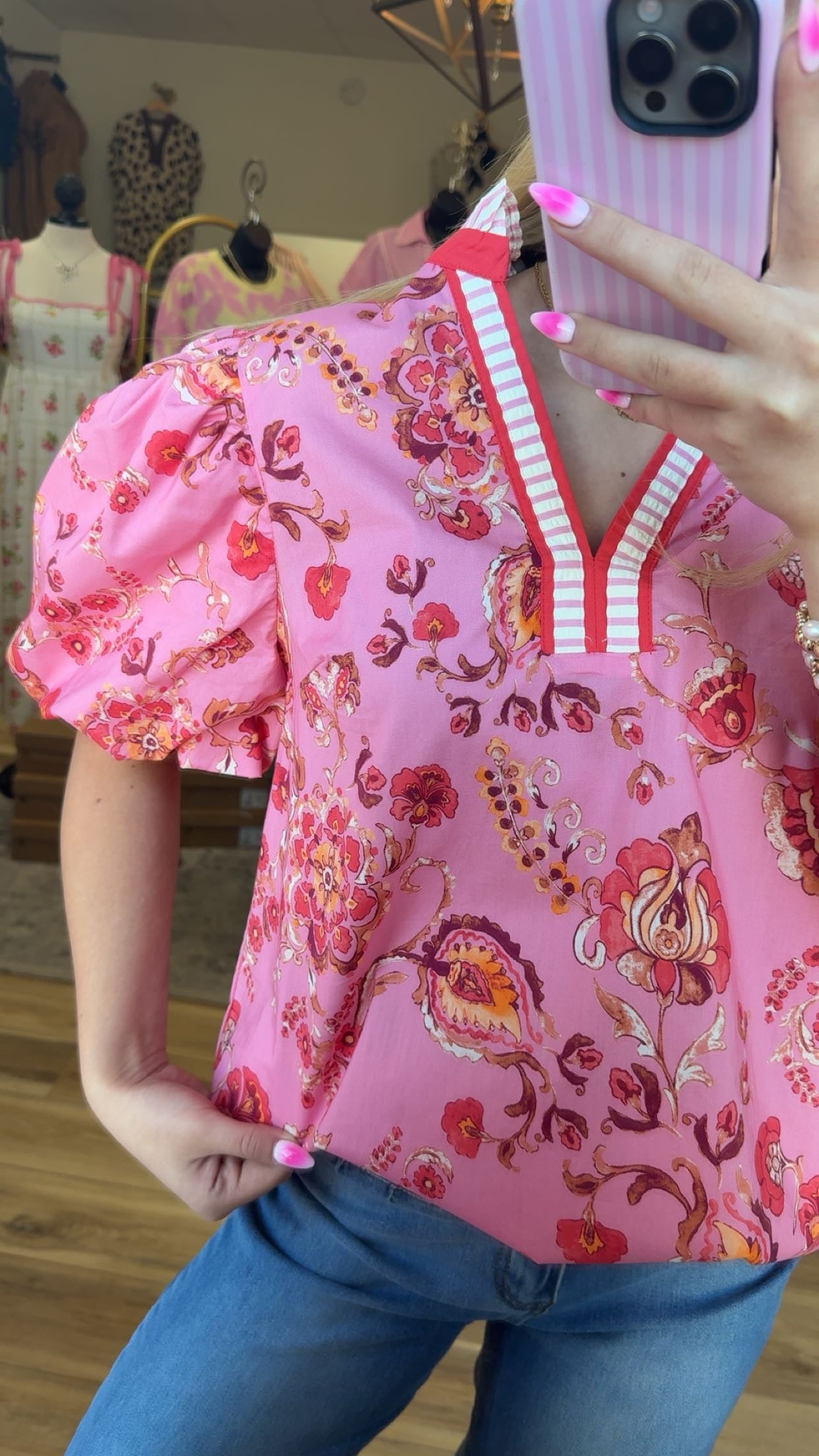 Poppy Pink Ruffled Top