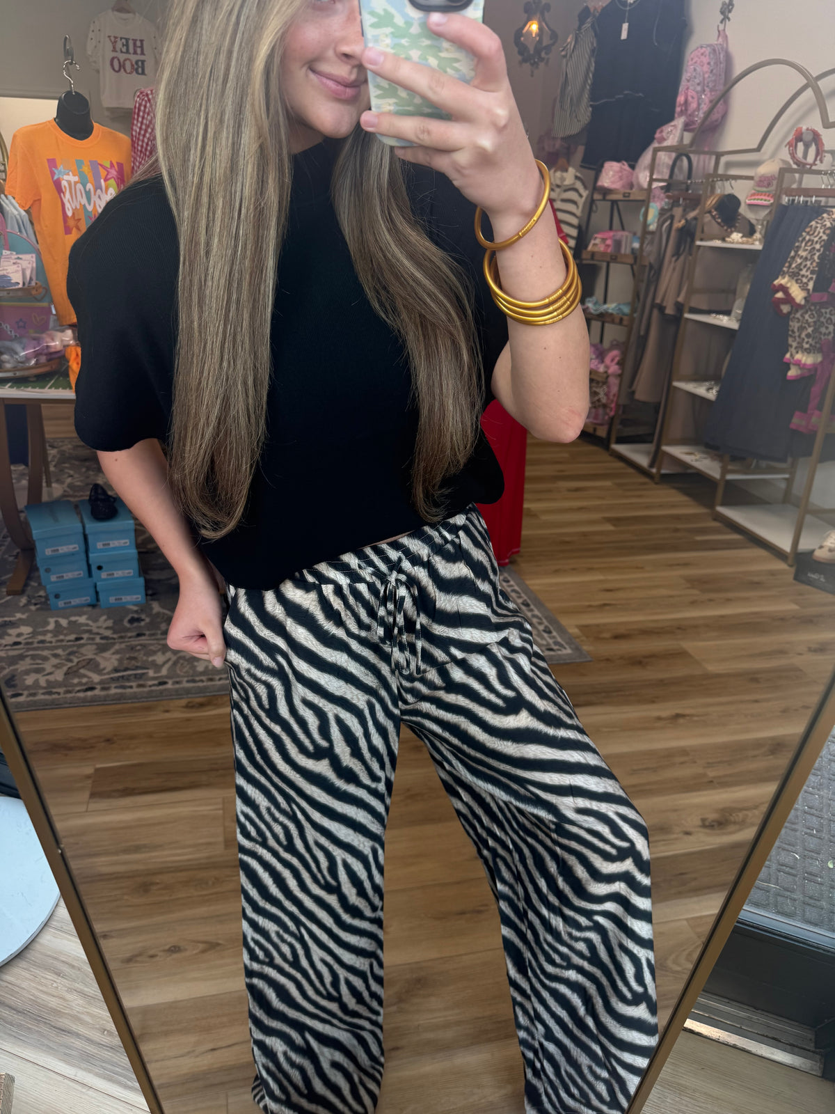 Zebra Drawstring Pant
