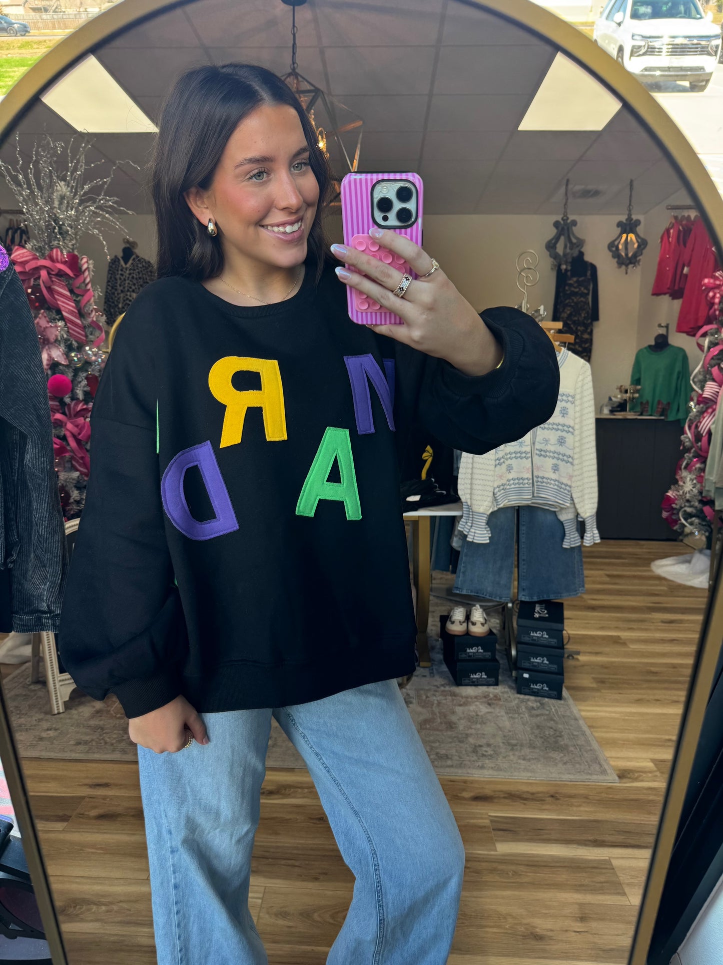Mardi Gras Babe Sweatshirt (oversized)
