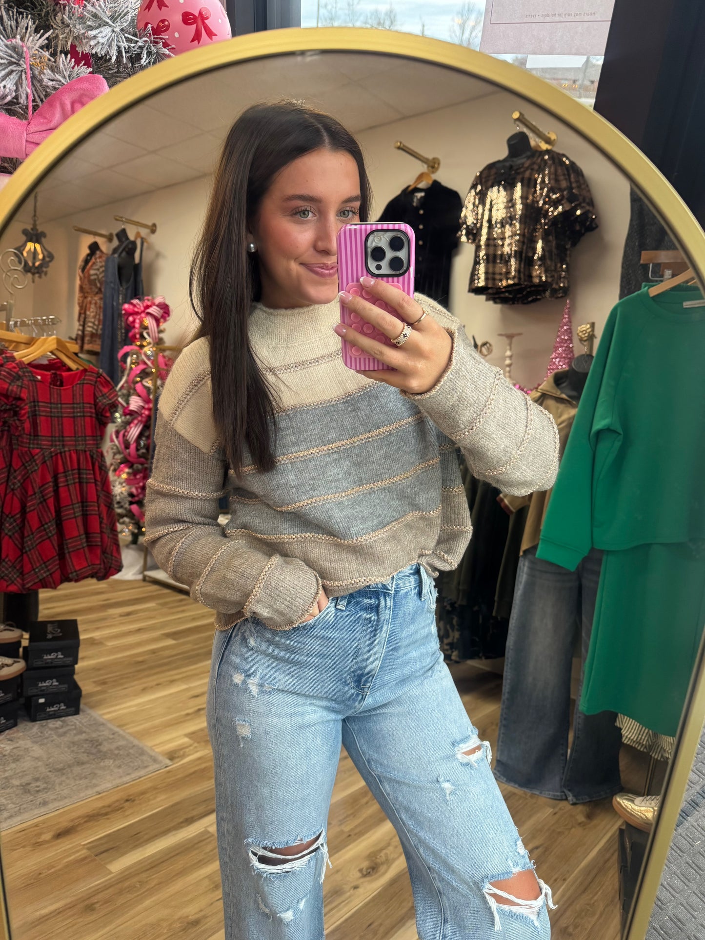 Classic Neutral Stripe Sweater