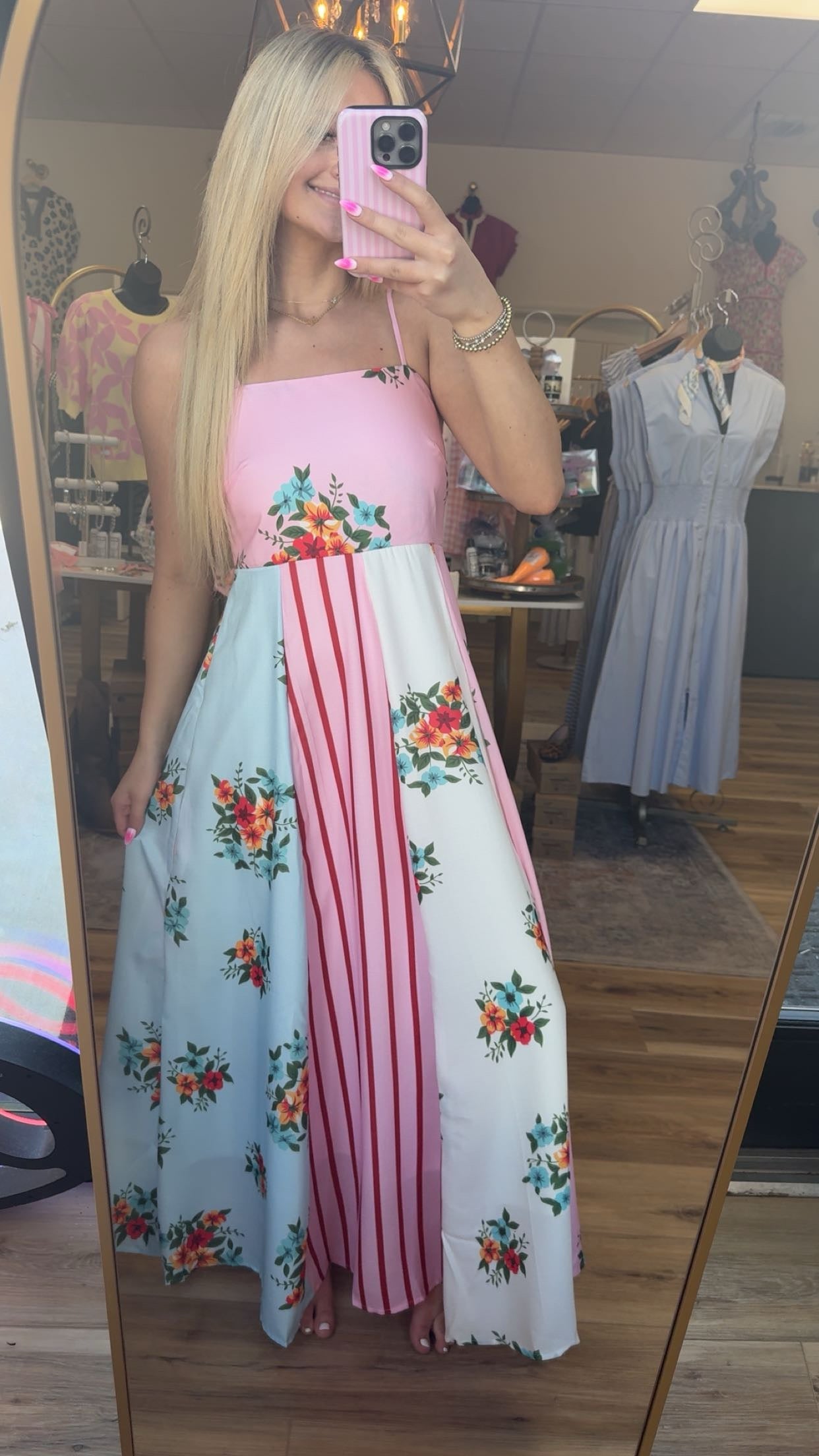 Floral/Stripe Spring Maxi