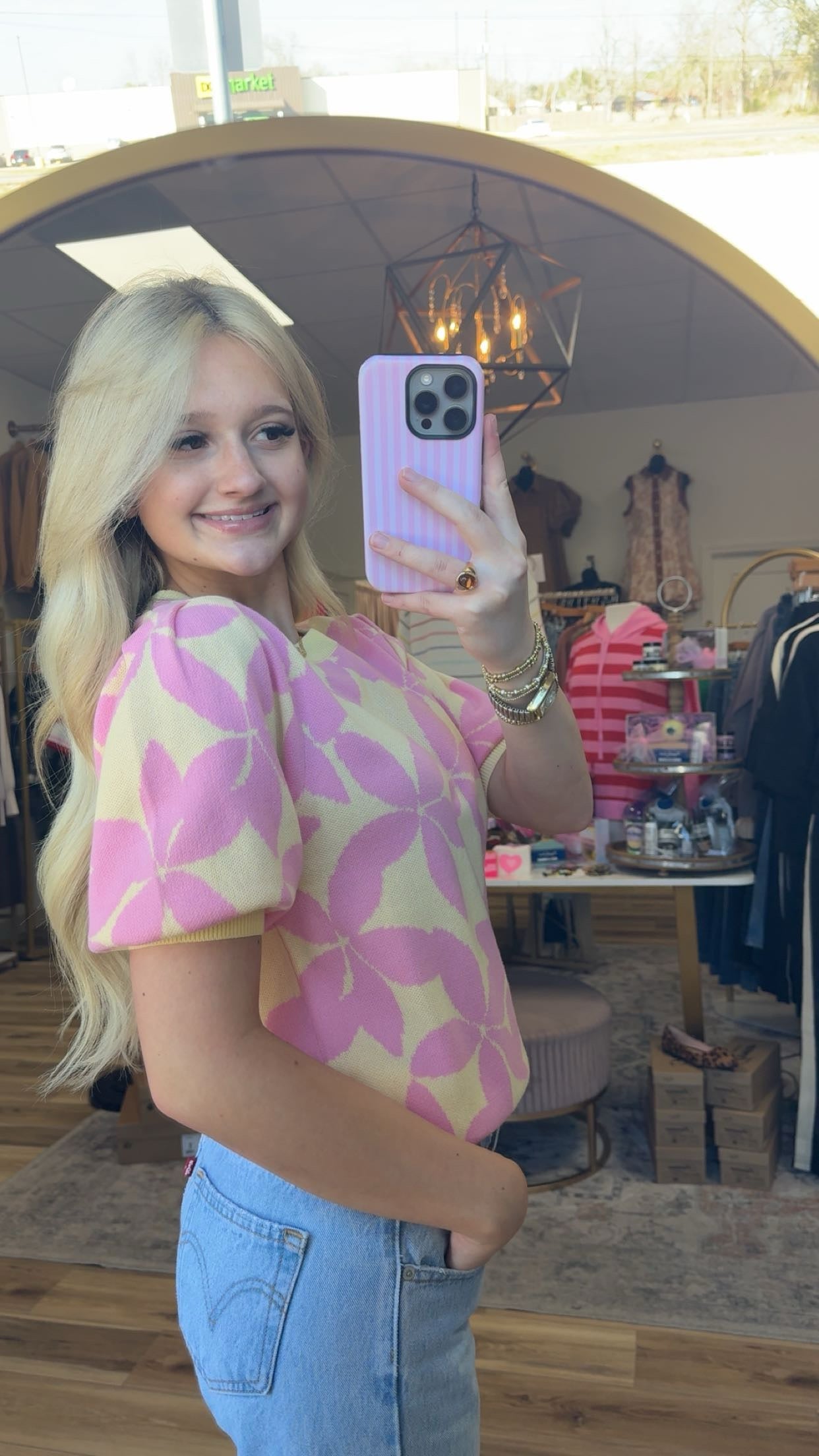 Floral Pink/Yellow shirt