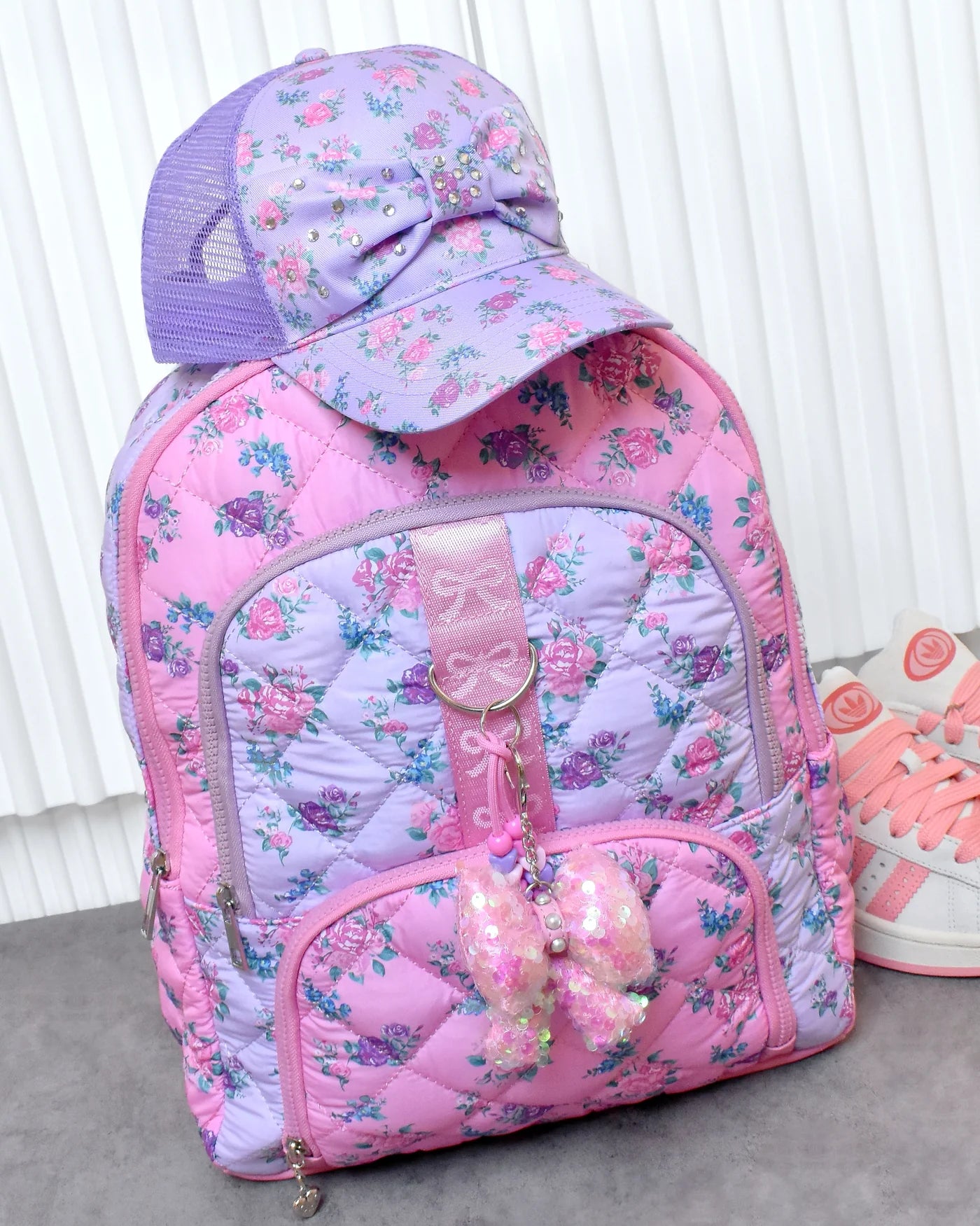 Floral Quilted Backpack
