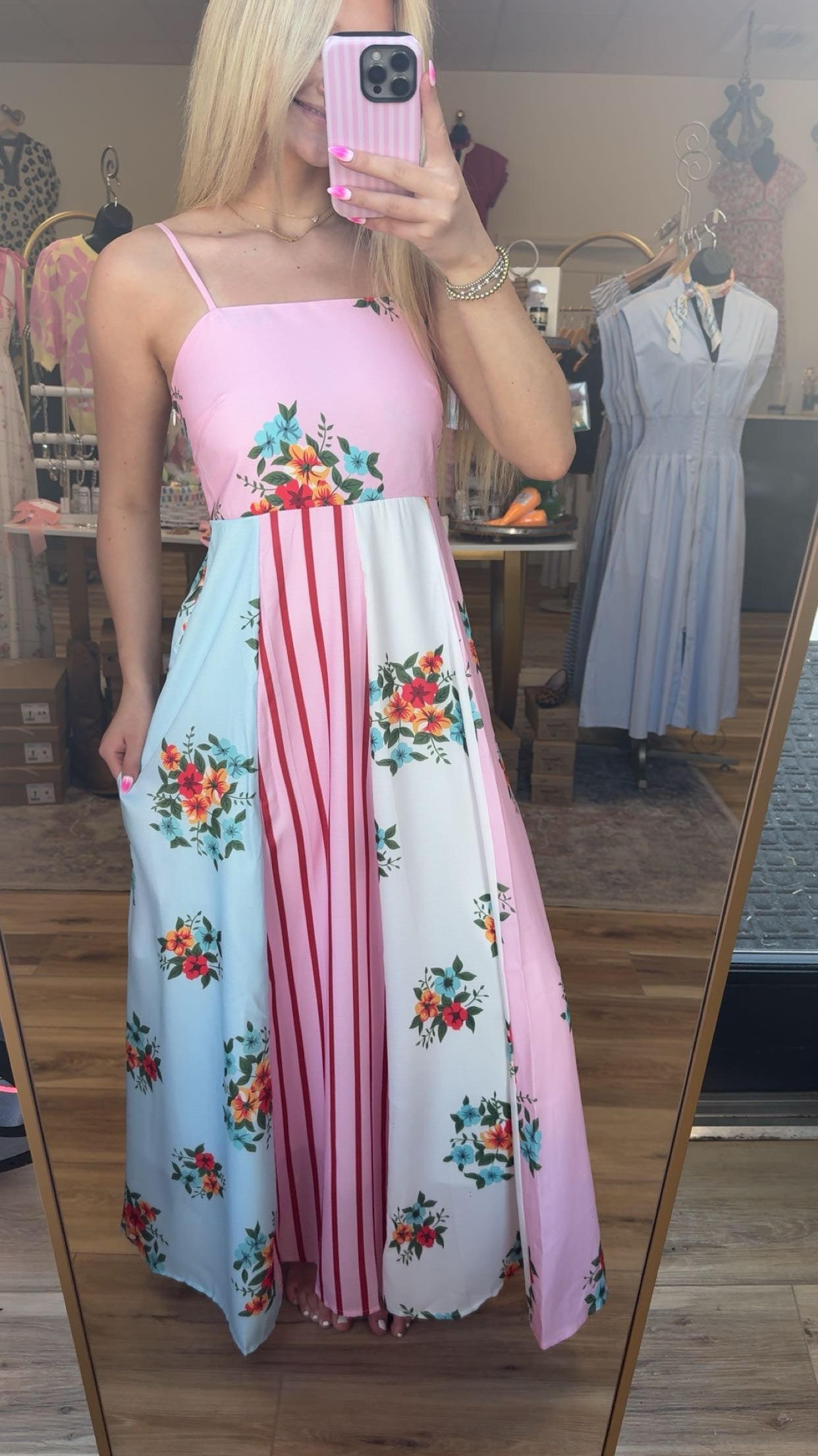 Floral/Stripe Spring Maxi