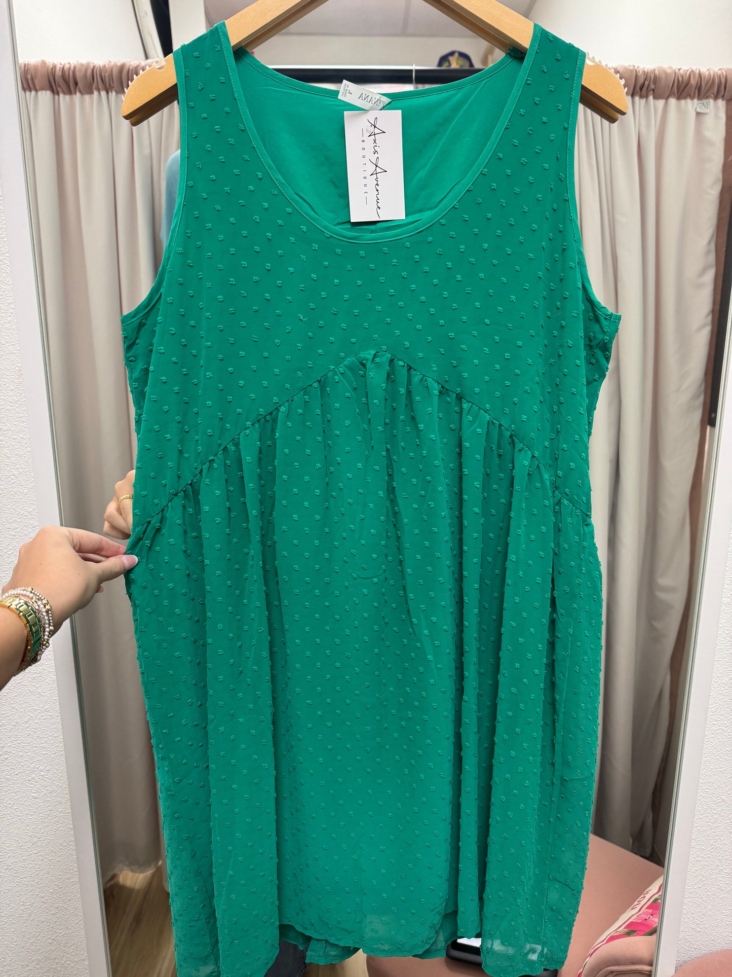 Swiss Dot Green Dress