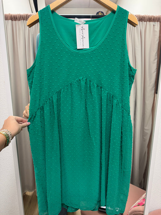 Swiss Dot Green Dress