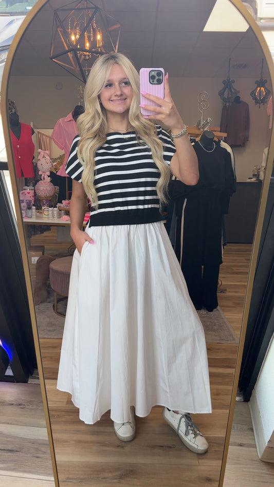 Black/White Stripe Maxi