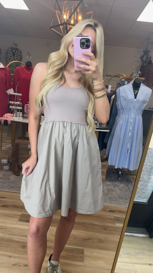 Spring beige midi dress