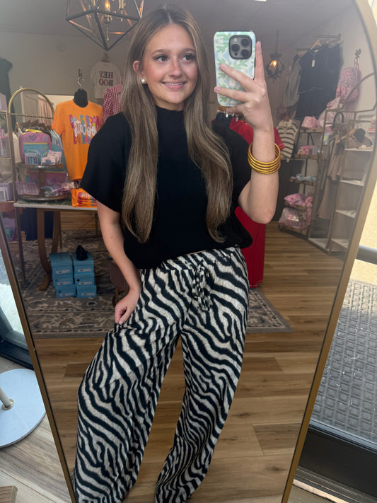 Zebra Drawstring Pant