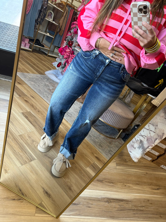 Dark Wash Mid Rise Jean