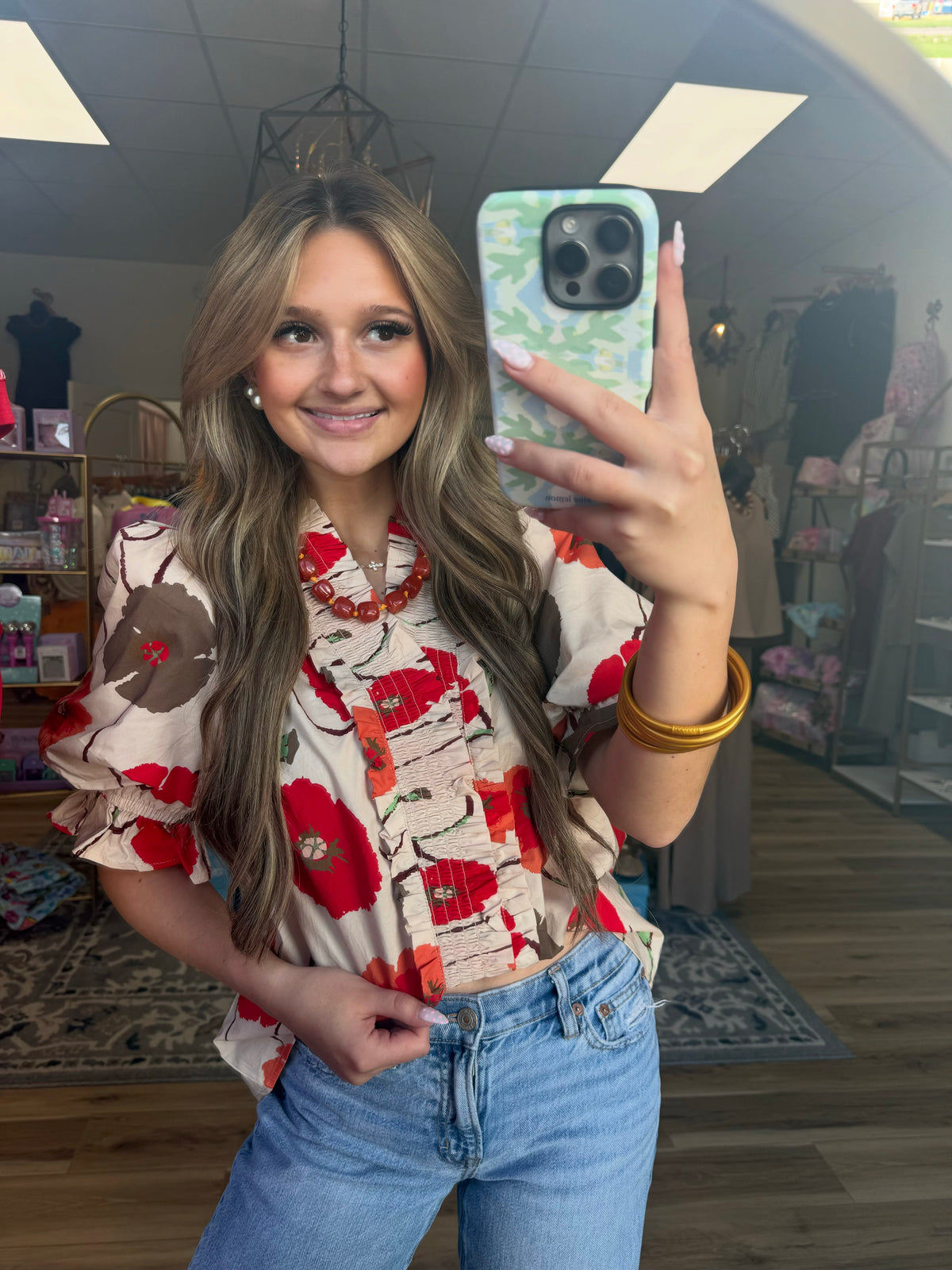 Ruby Fall Floral Top