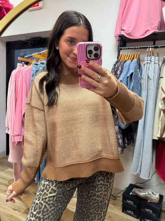 Toasted Latte Knit Top