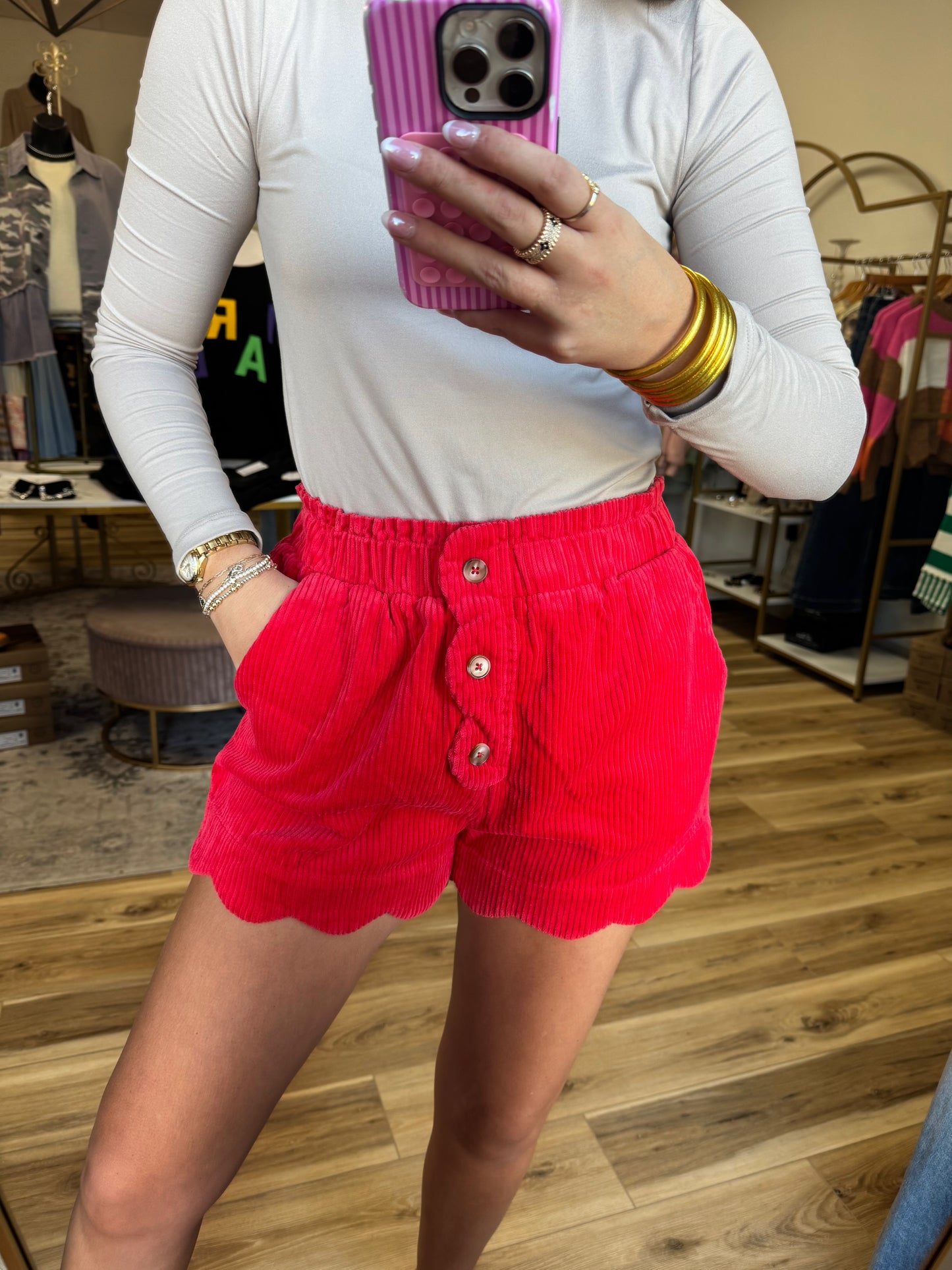 Cupid’s Cutie Scalloped Shorts