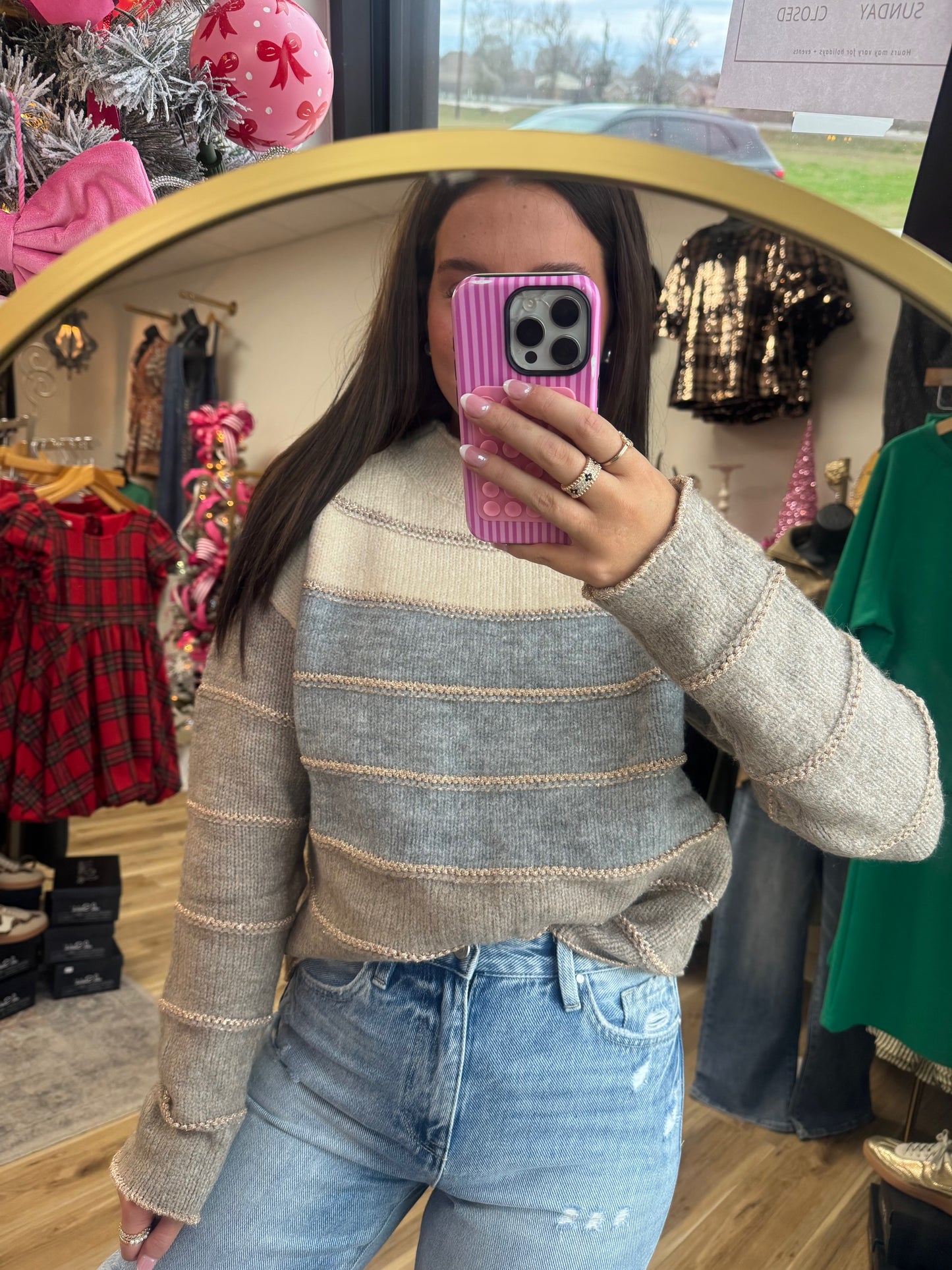 Classic Neutral Stripe Sweater