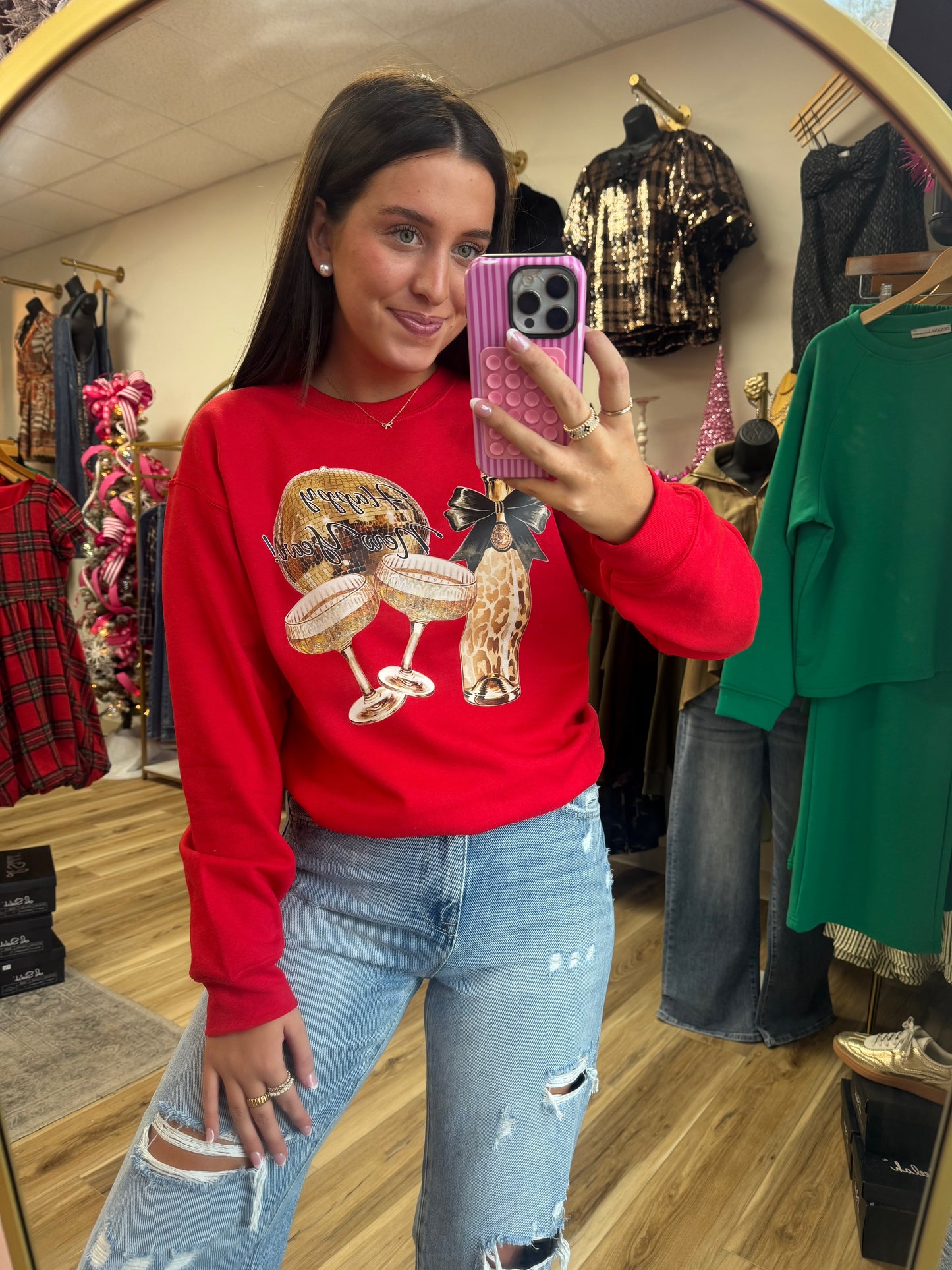 Pop The Champagne Happy New Year Sweatshirt