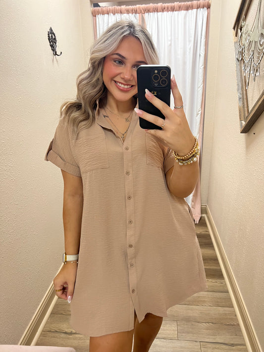 Everyday Casual Mocha Dress