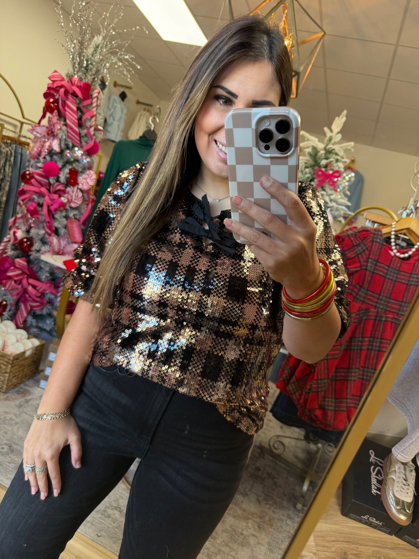 Black/Gold Sequin Top