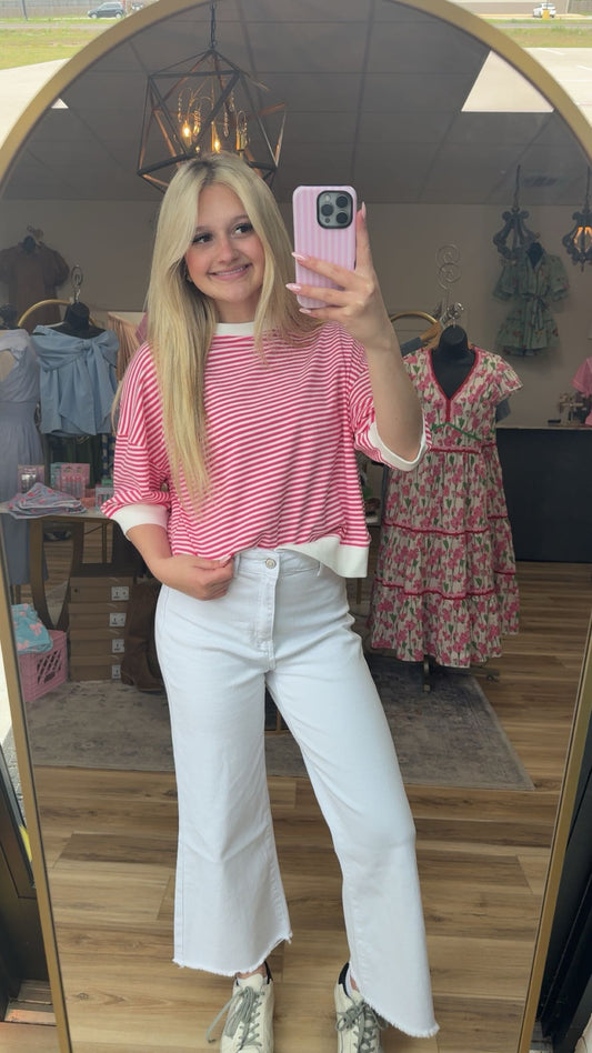 All about stripes pink/white shirt