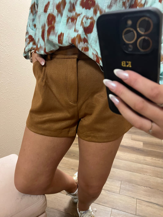 Suede Brown Shorts